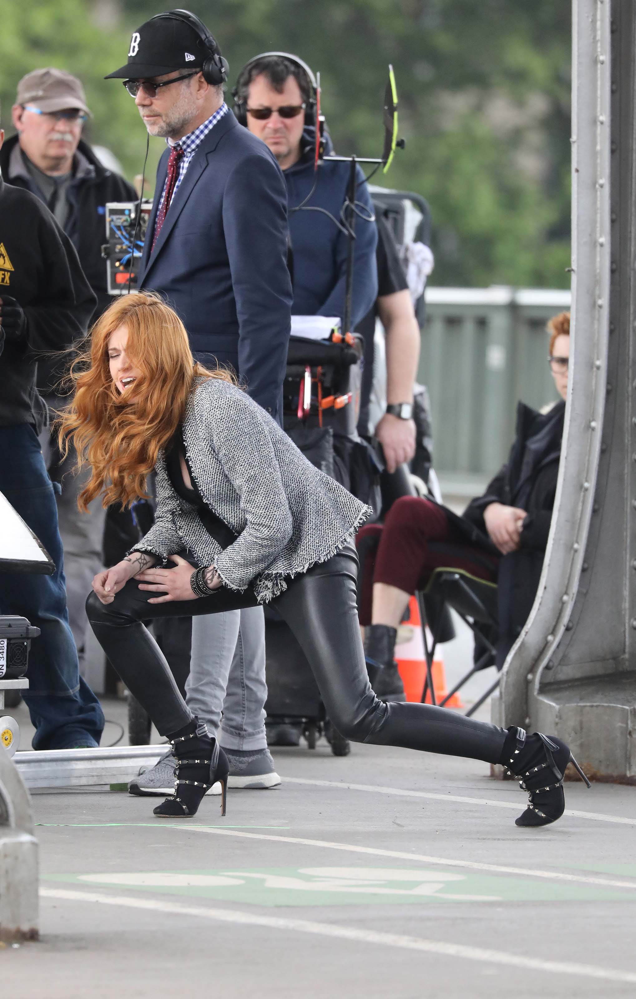 Katherine McNamara filming Shadowhunters