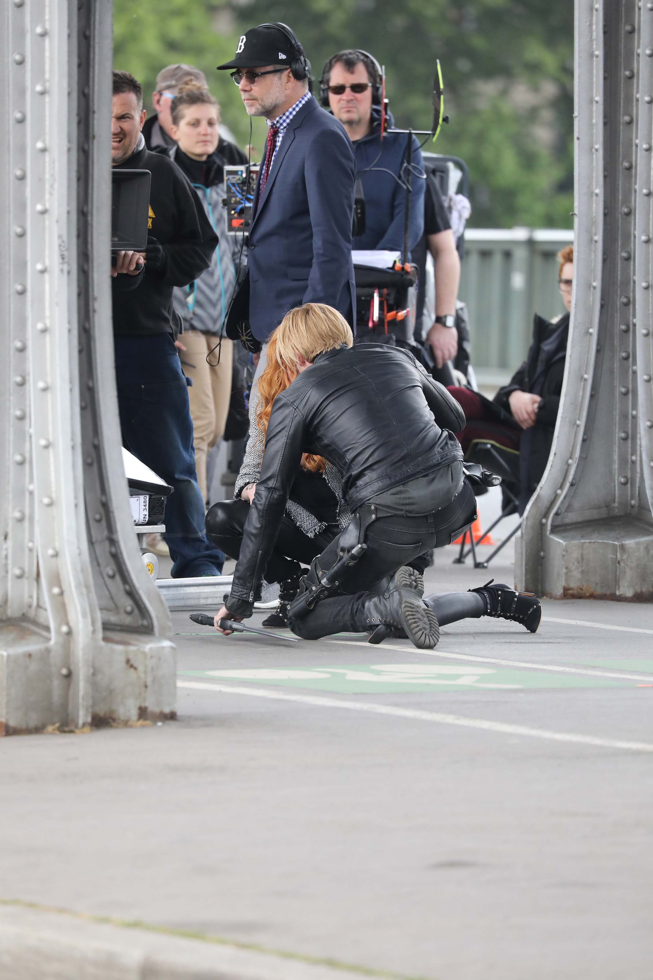 Katherine McNamara filming Shadowhunters