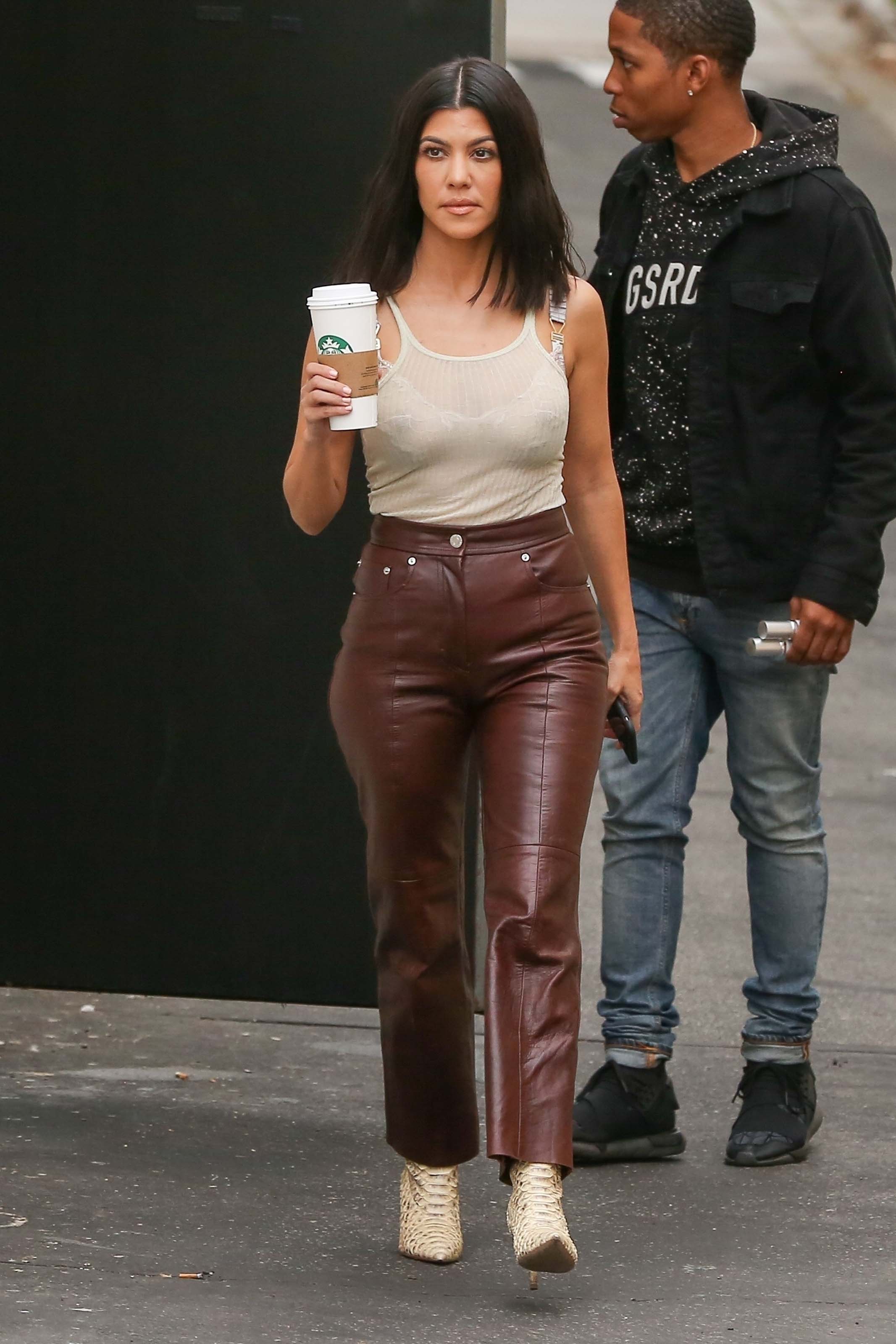 Kourtney Kardashian leaving the Kardashian family studio