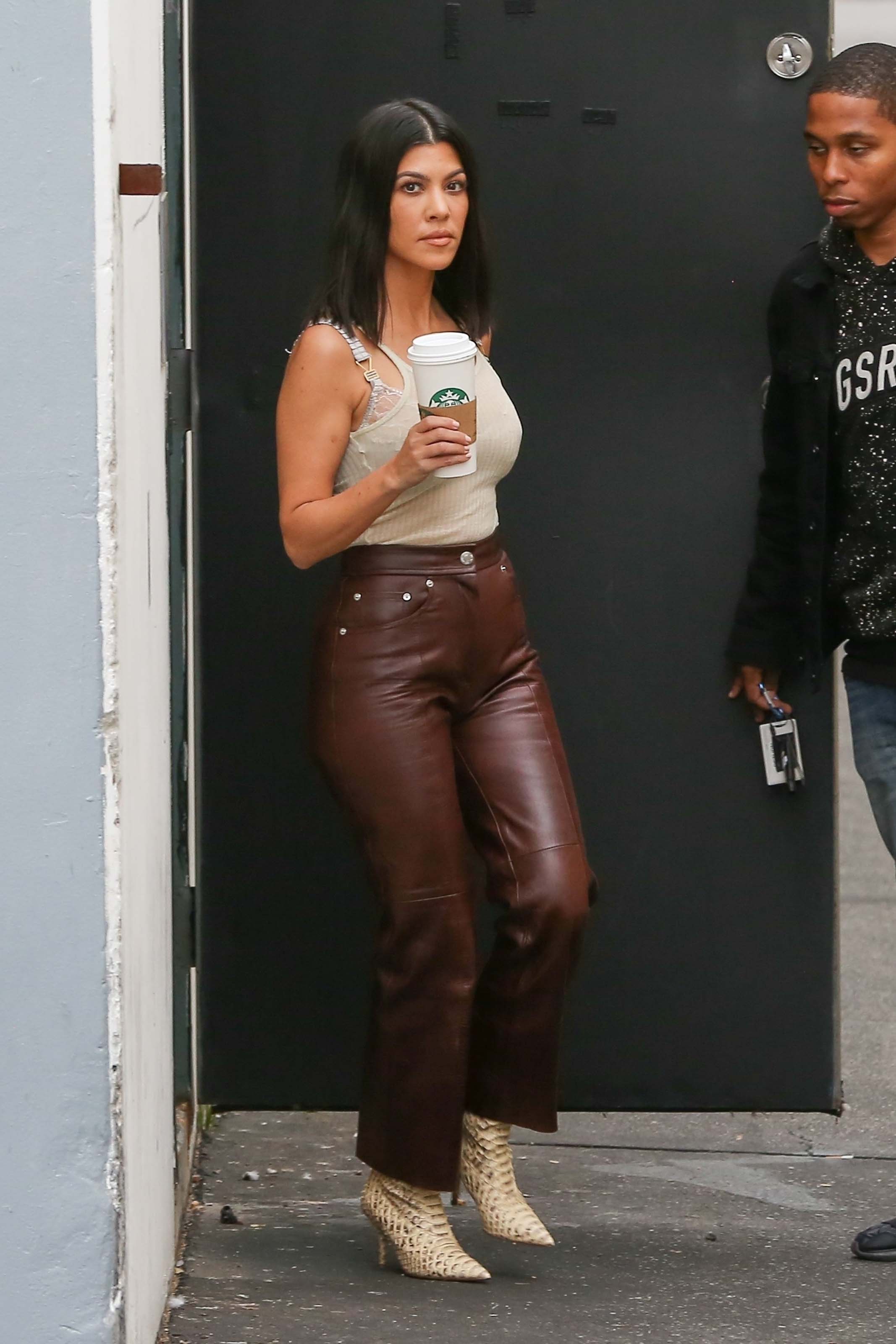 Kourtney Kardashian leaving the Kardashian family studio