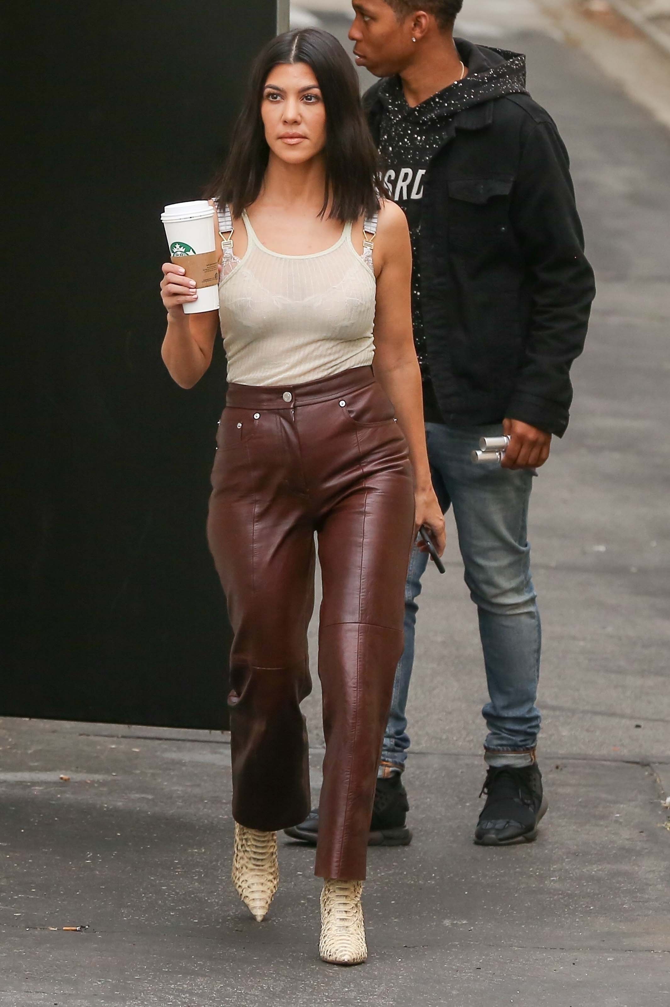 Kourtney Kardashian leaving the Kardashian family studio