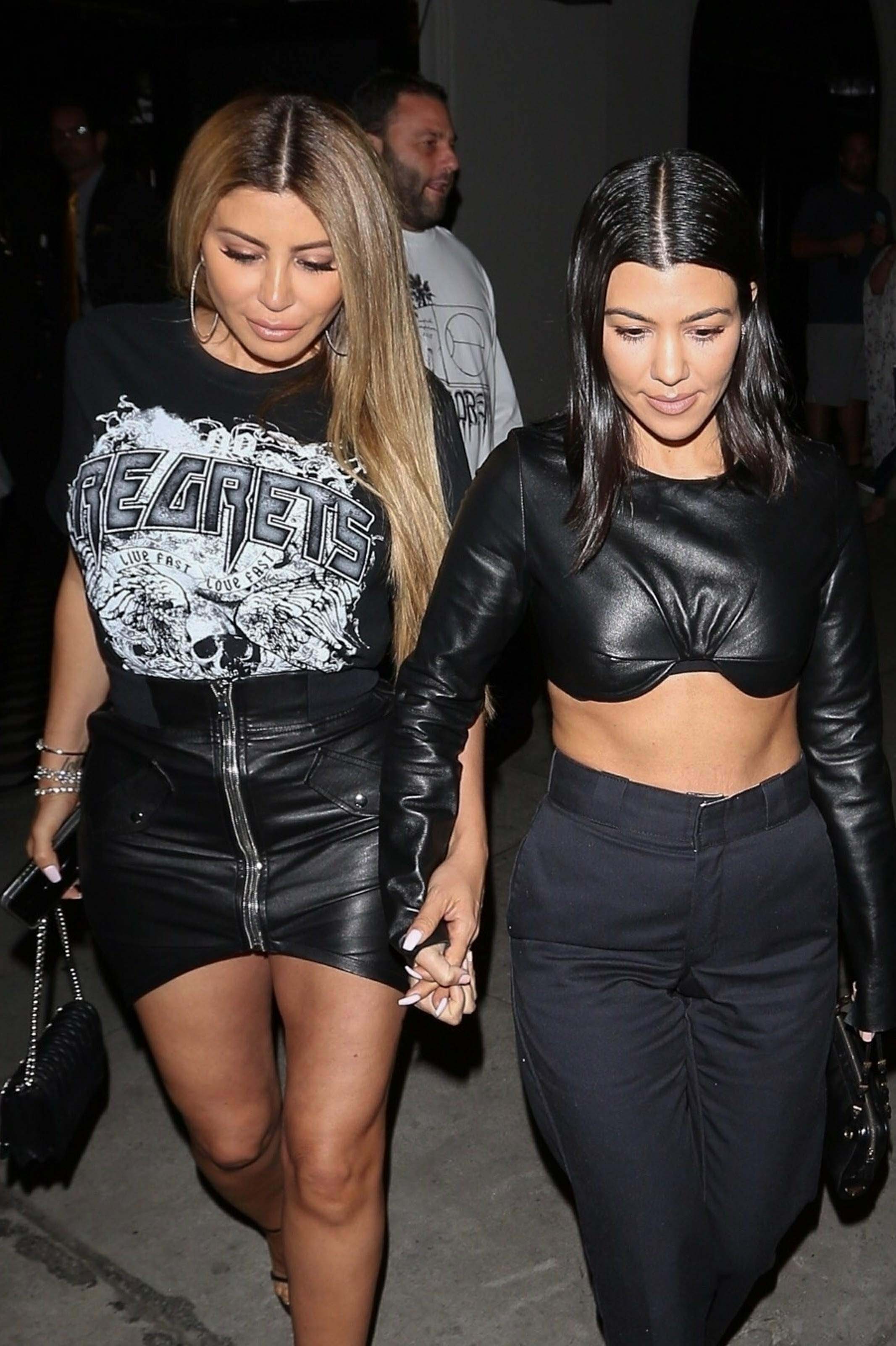 Kourtney Kardashian and Larsa Pippen arrive for a girls night out