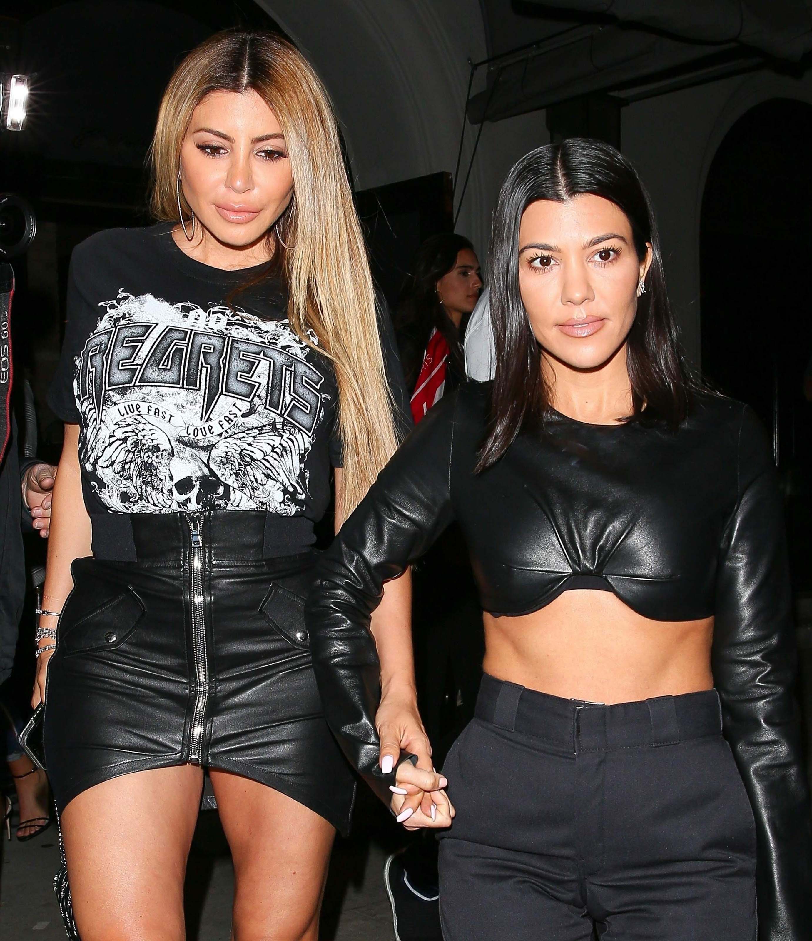 Kourtney Kardashian and Larsa Pippen arrive for a girls night out