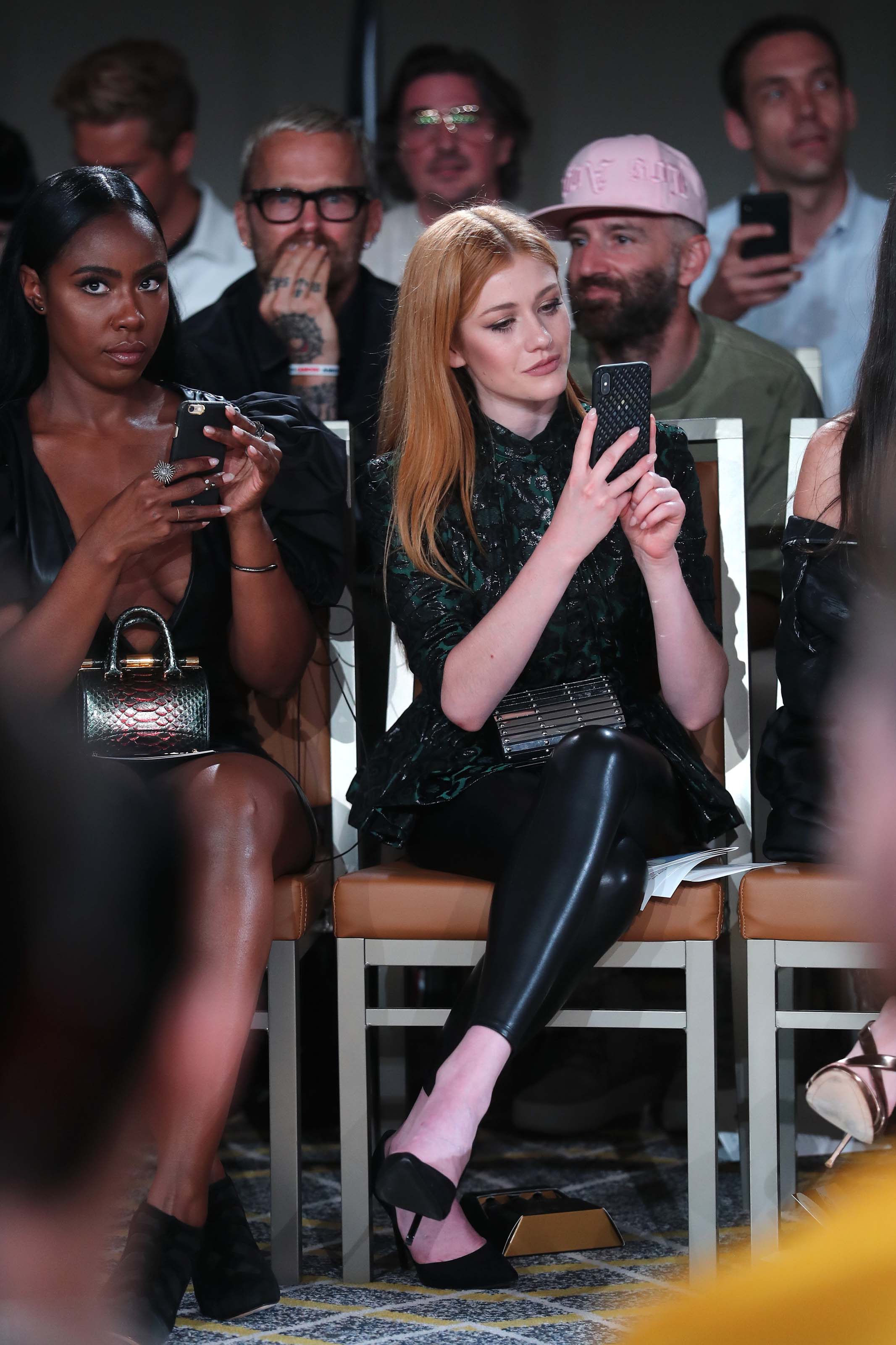 Katherine McNamara attends Wolk Morais Collection 7 Fashion Show