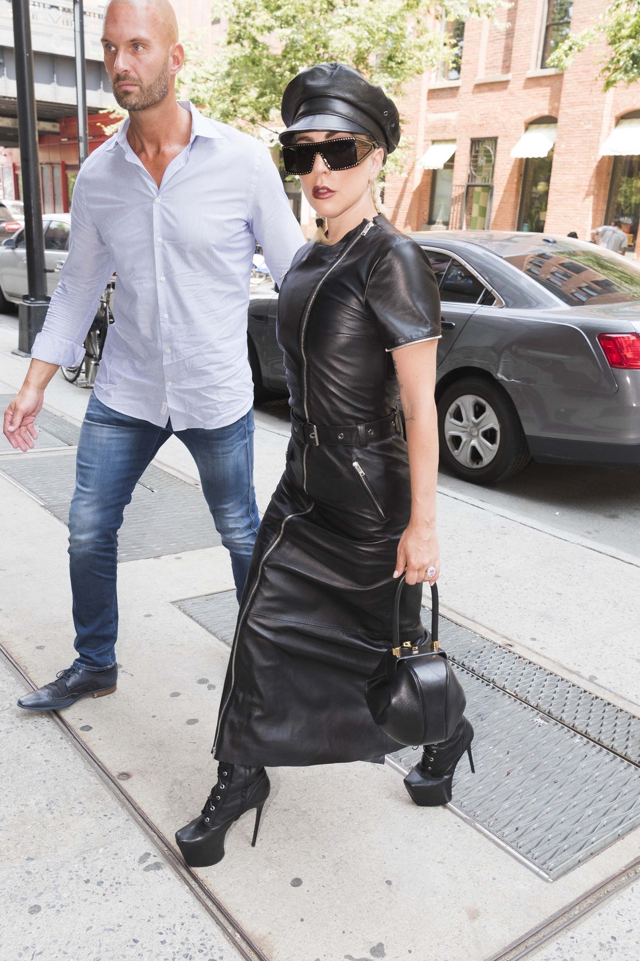 Lady Gaga heading to a studio