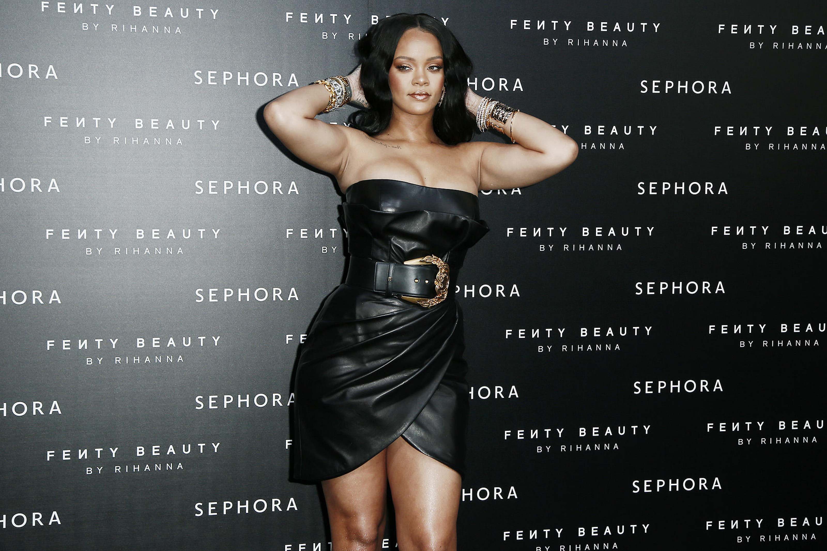 Rihanna attends Fenty by Rihanna makeup launch