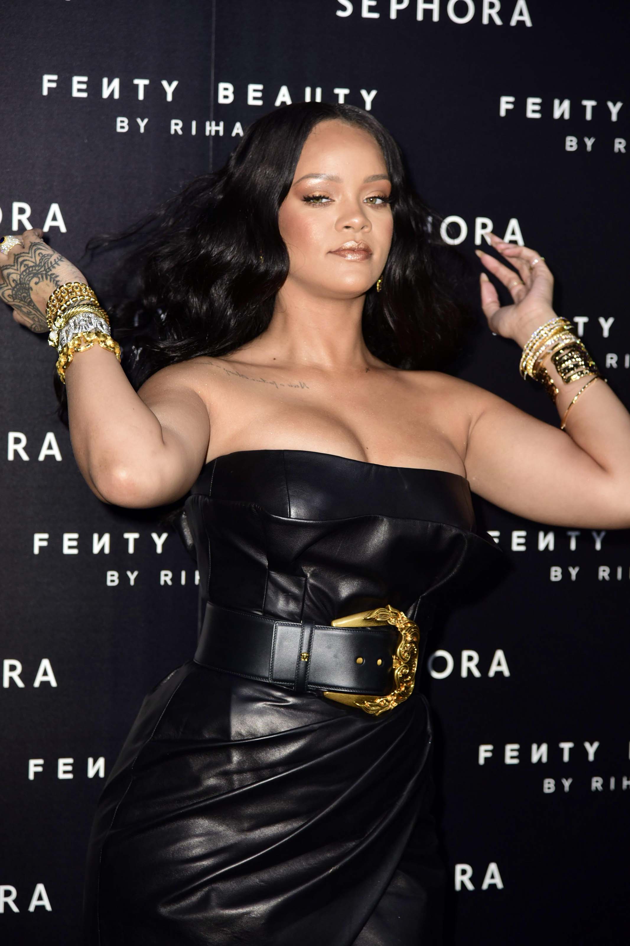 Rihanna attends Fenty by Rihanna makeup launch