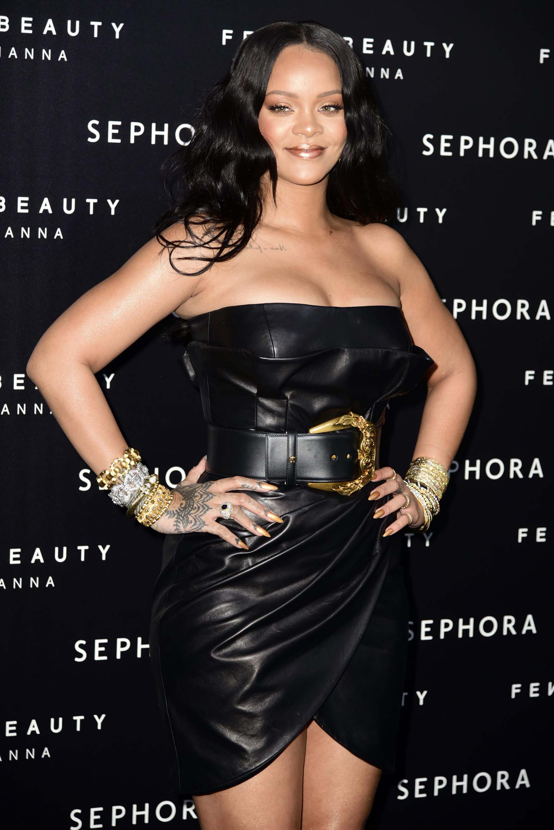 Rihanna attends Fenty by Rihanna makeup launch