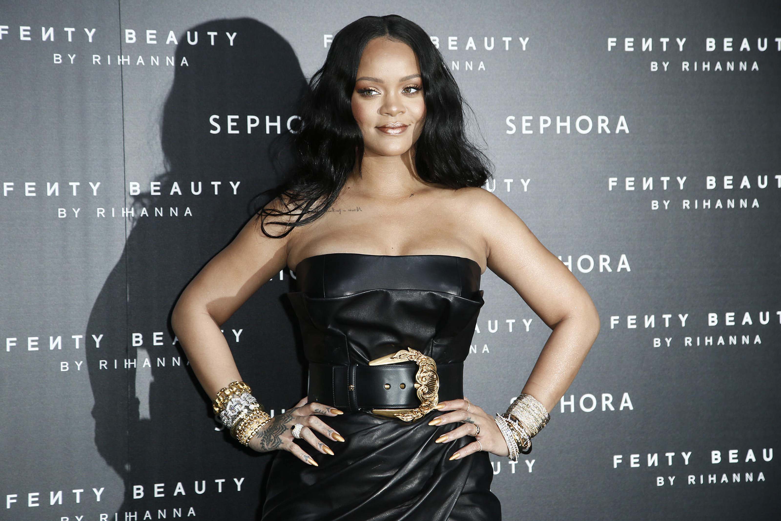 Rihanna attends Fenty by Rihanna makeup launch