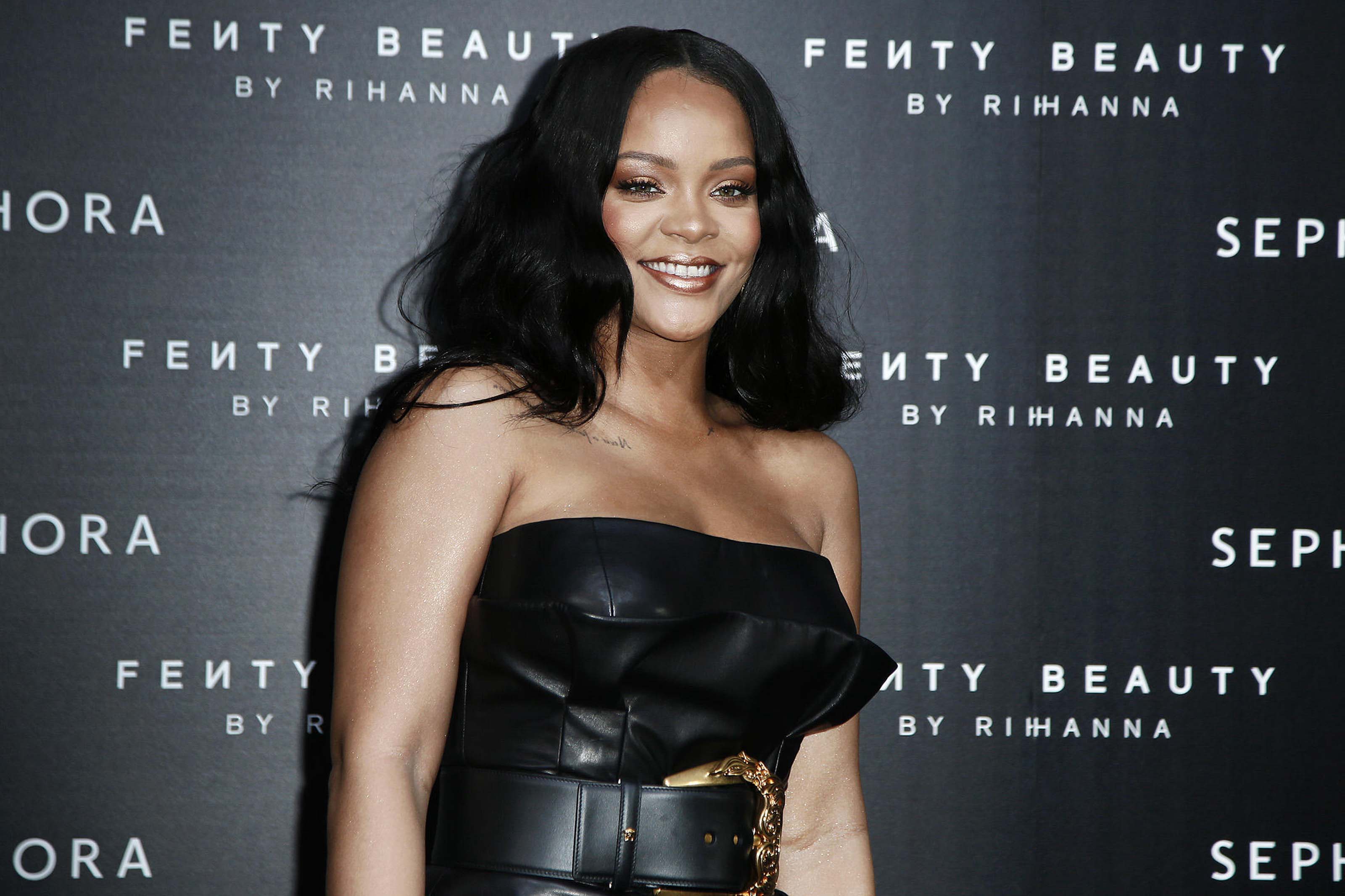 Rihanna attends Fenty by Rihanna makeup launch