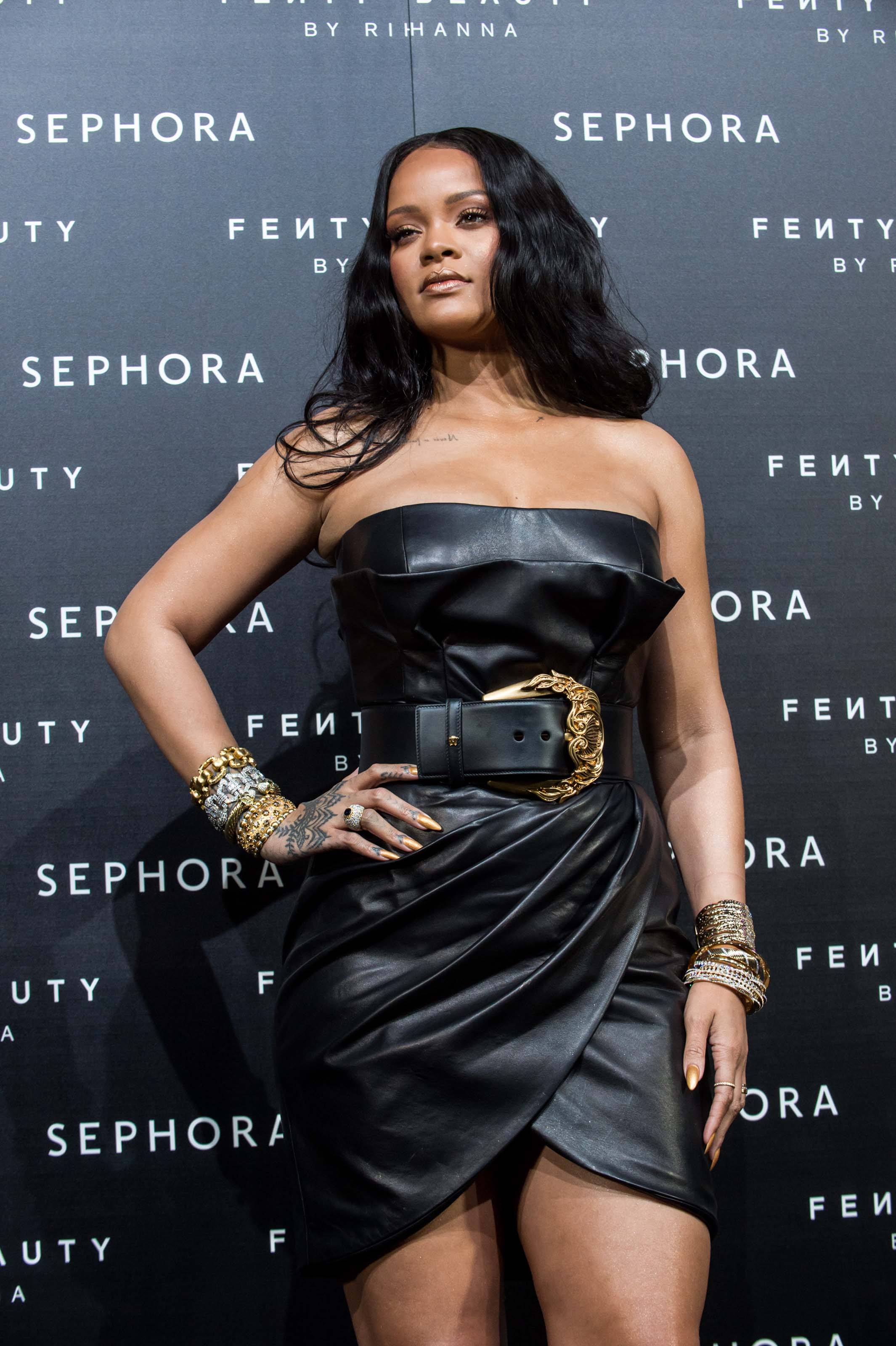 Rihanna attends Fenty by Rihanna makeup launch