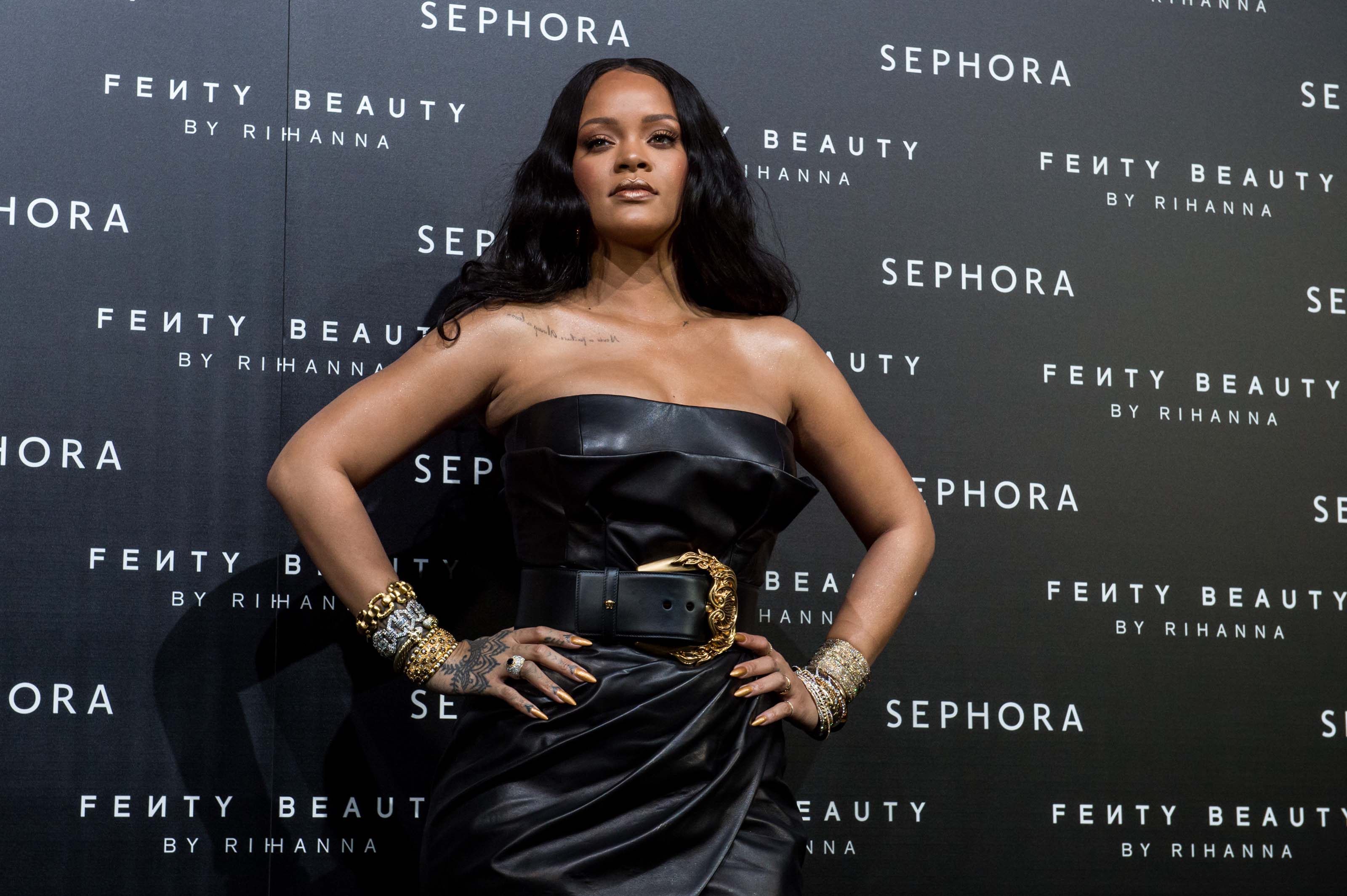 Rihanna attends Fenty by Rihanna makeup launch