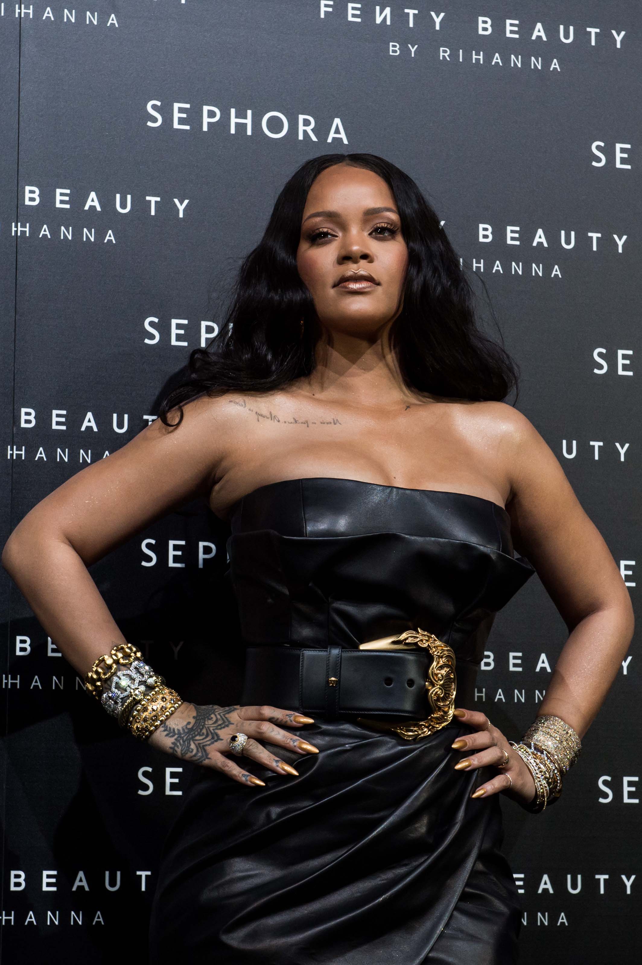 Rihanna attends Fenty by Rihanna makeup launch