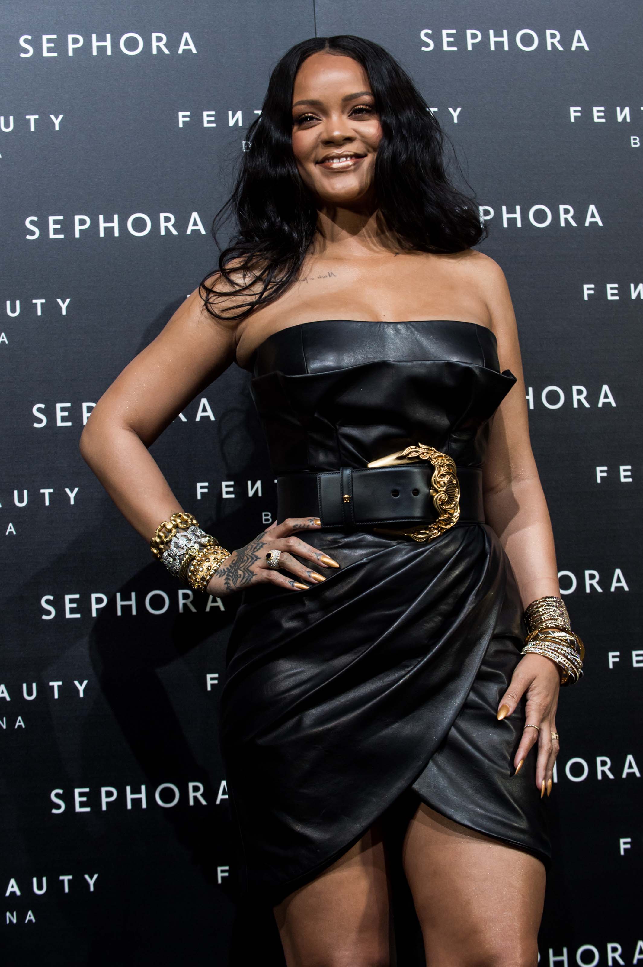 Rihanna attends Fenty by Rihanna makeup launch