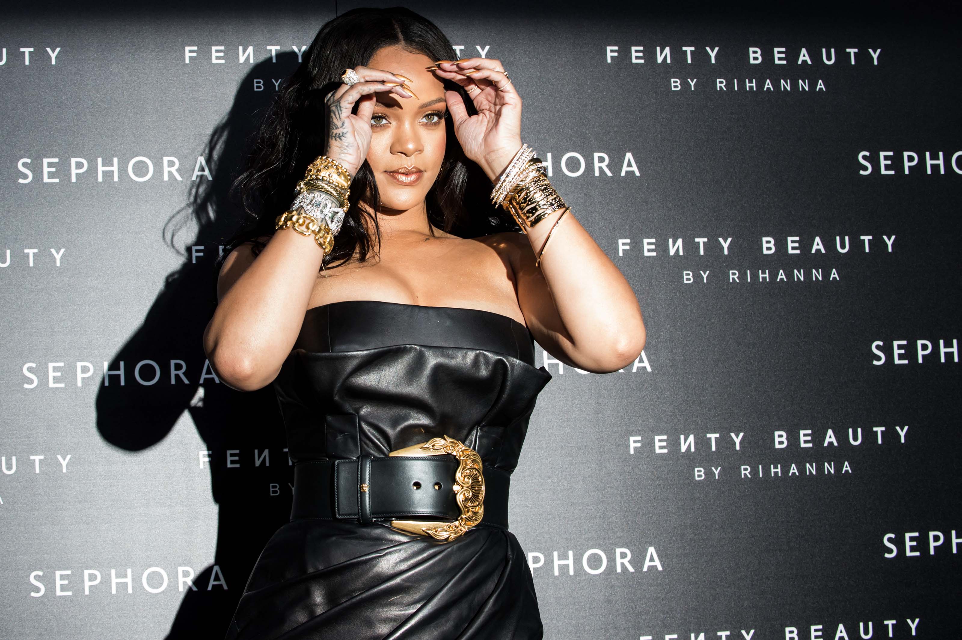 Rihanna attends Fenty by Rihanna makeup launch