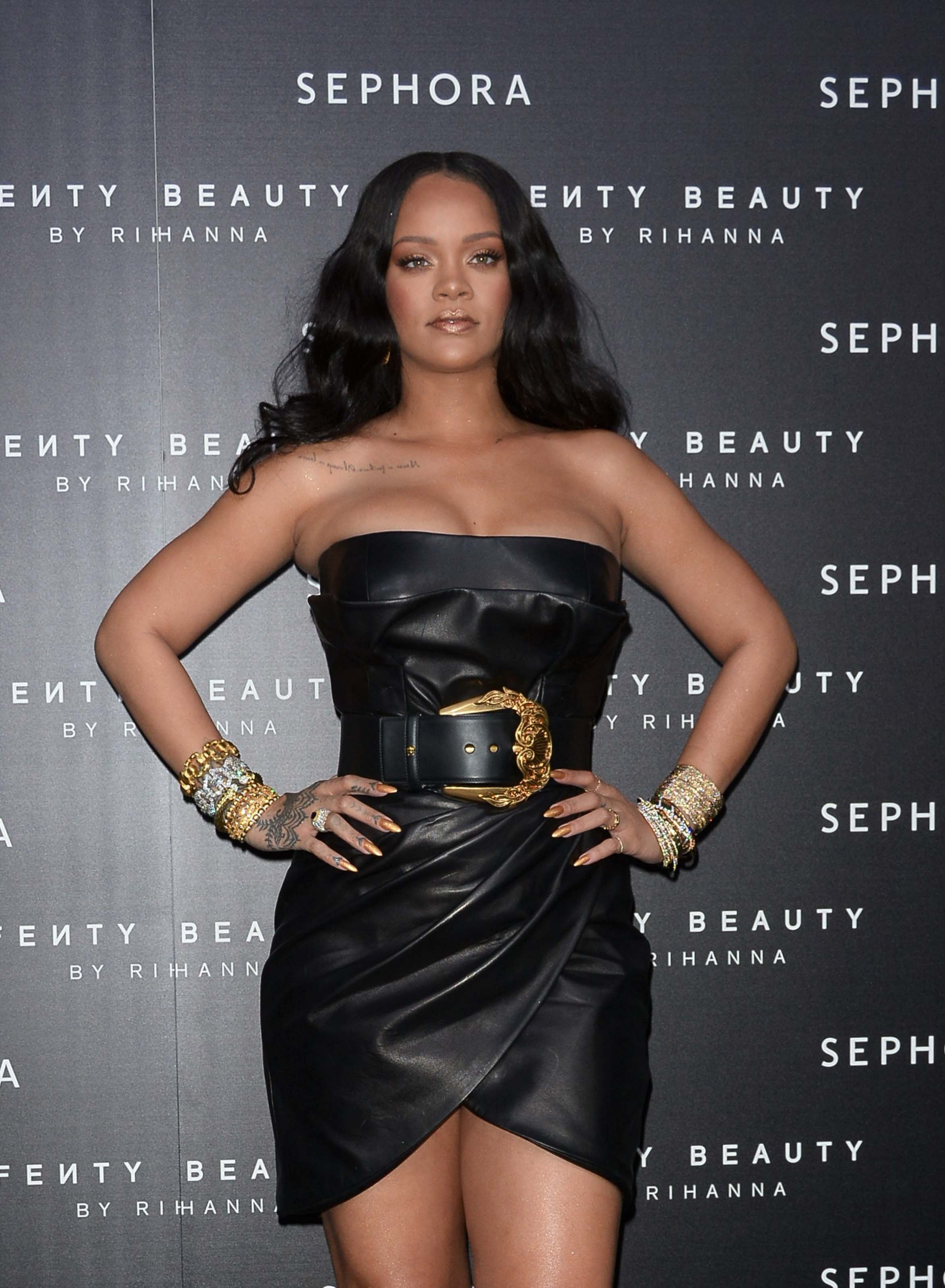 Rihanna attends Fenty by Rihanna makeup launch