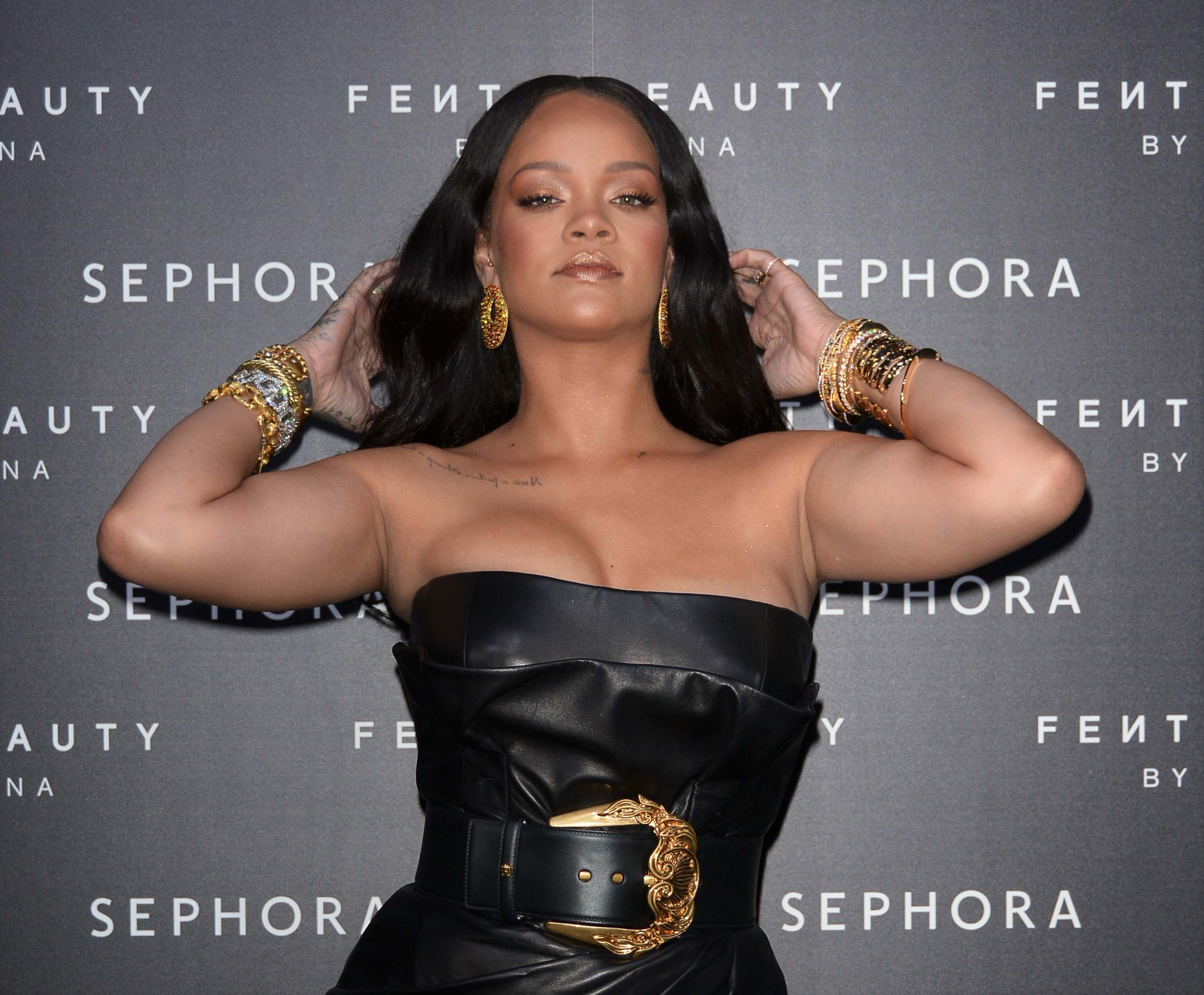 Rihanna attends Fenty by Rihanna makeup launch