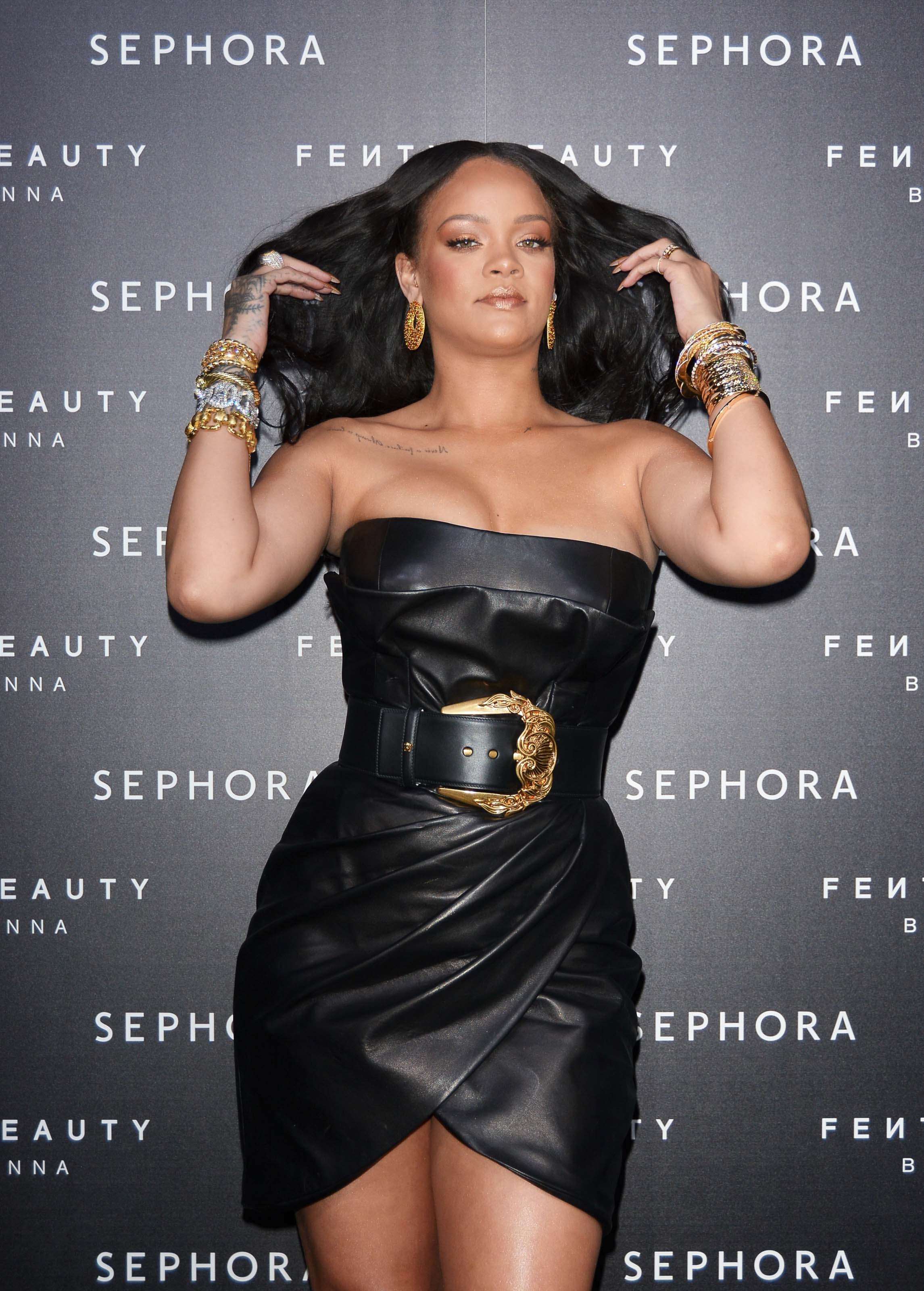 Rihanna attends Fenty by Rihanna makeup launch