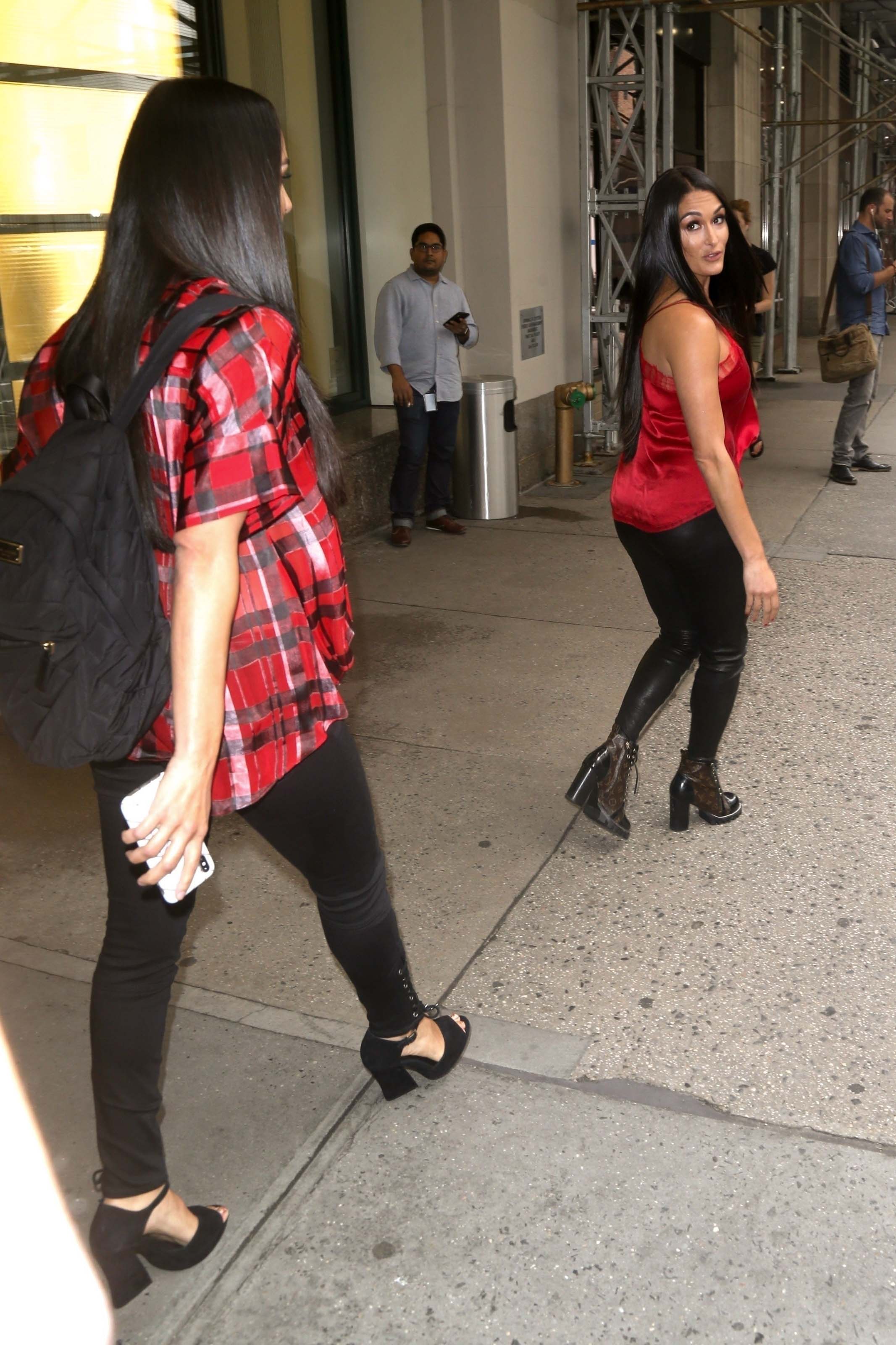 Nikki & Brie Bella are seen in NYC