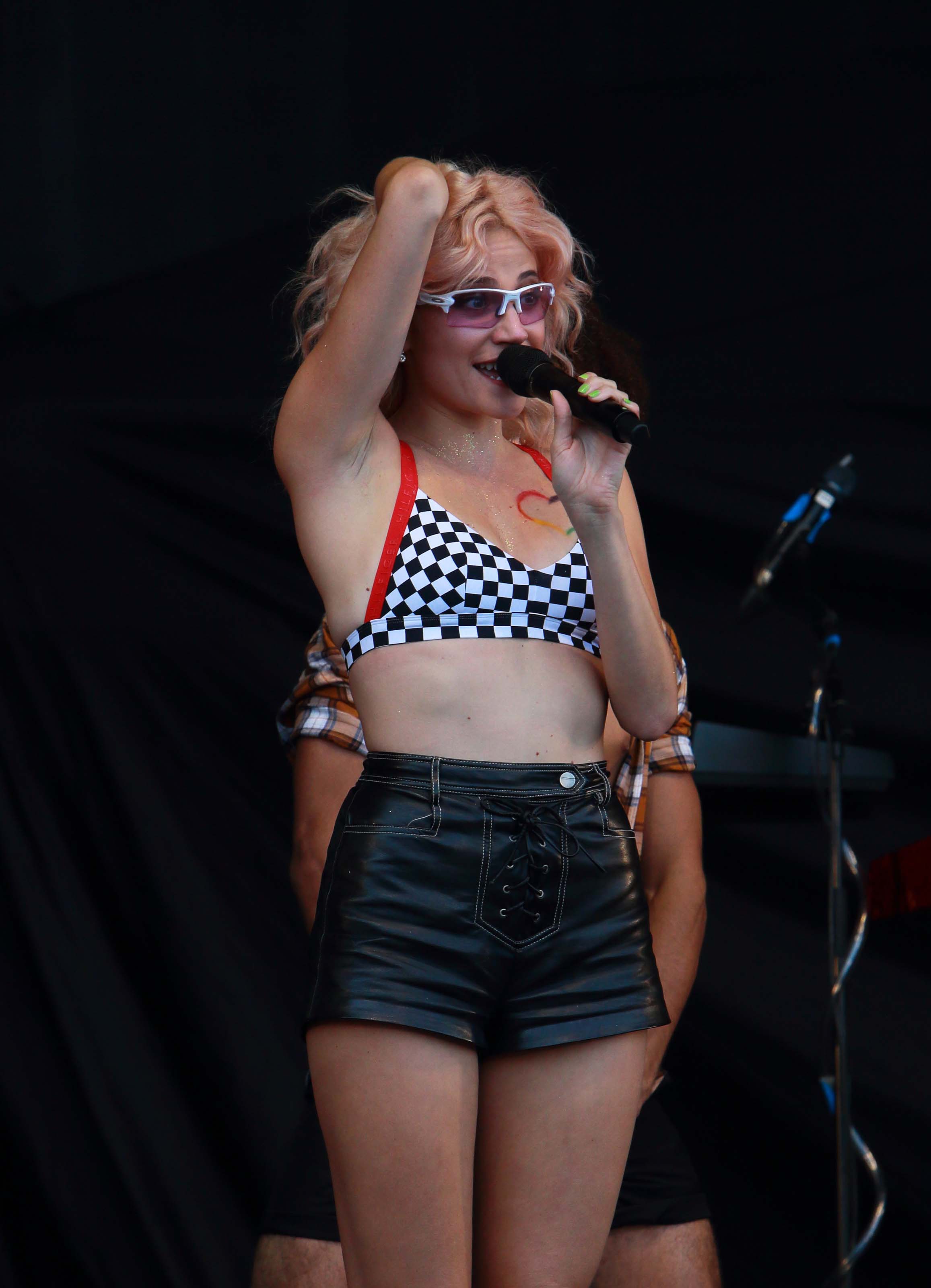 Pixie Lott performing at the Brighton Pride Festival