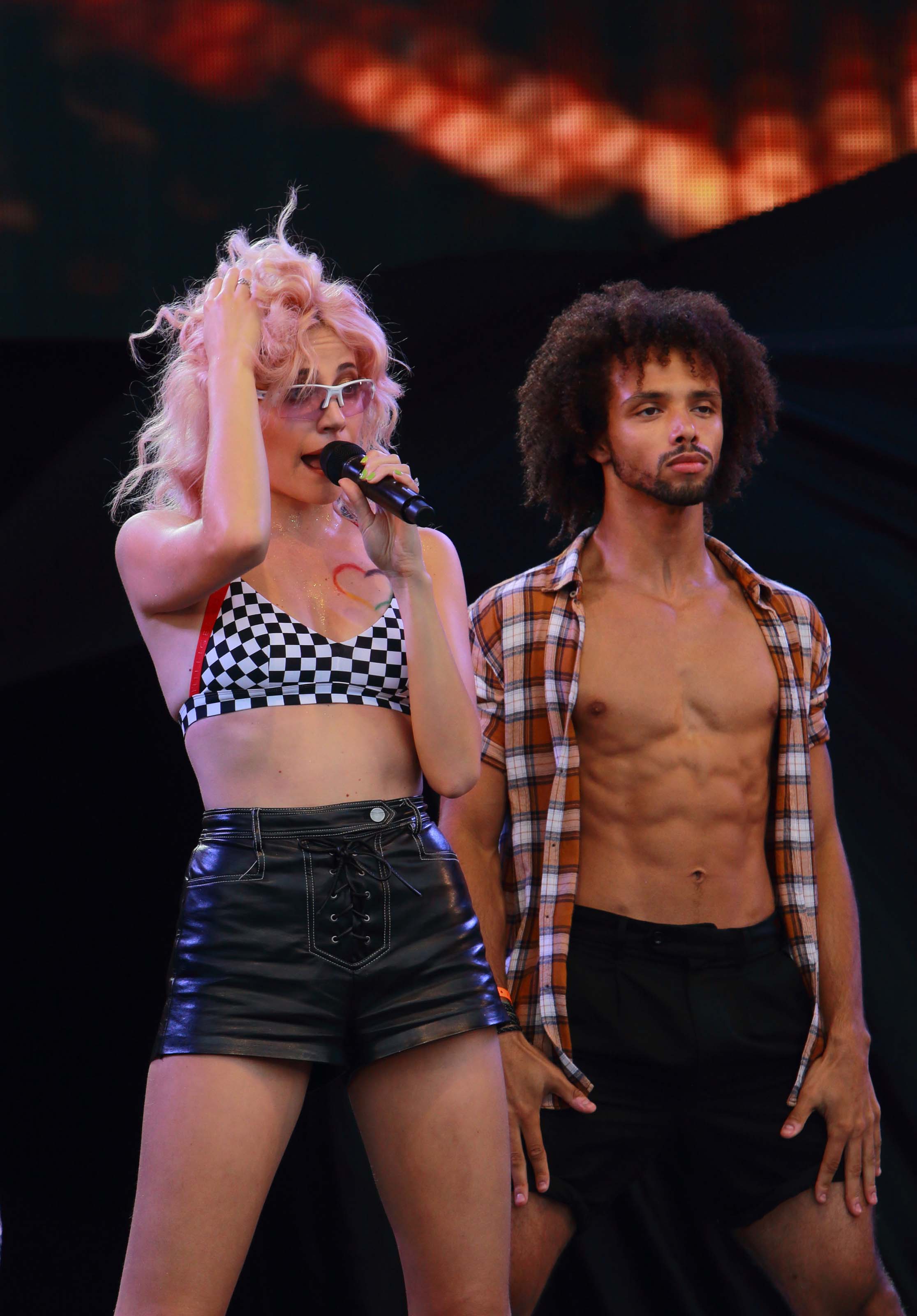 Pixie Lott performing at the Brighton Pride Festival