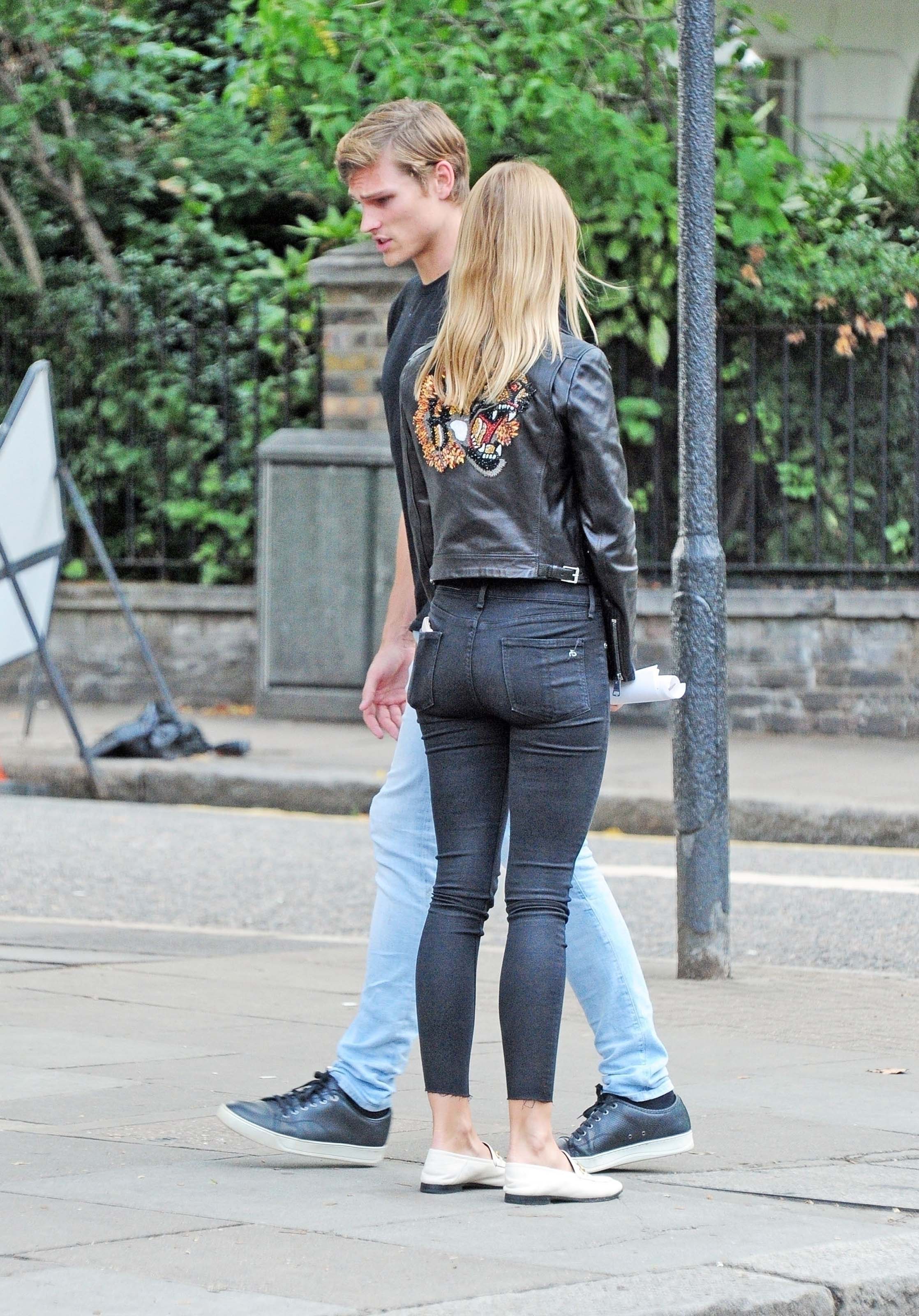 Kimberley Garner was seen saying goodbye to a friend