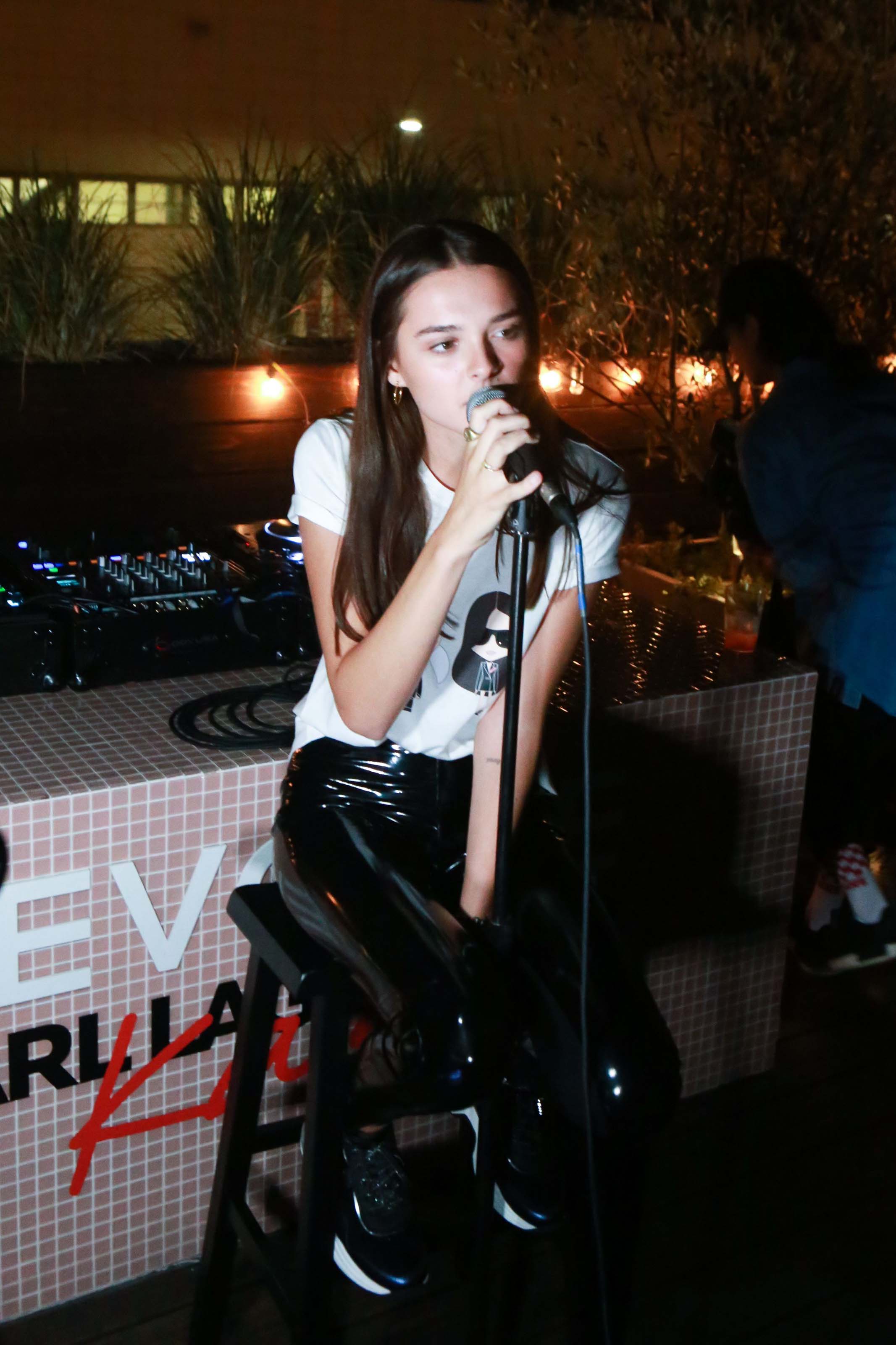 Charlotte Lawrence attends Karl Lagerfeld x Revolve launch