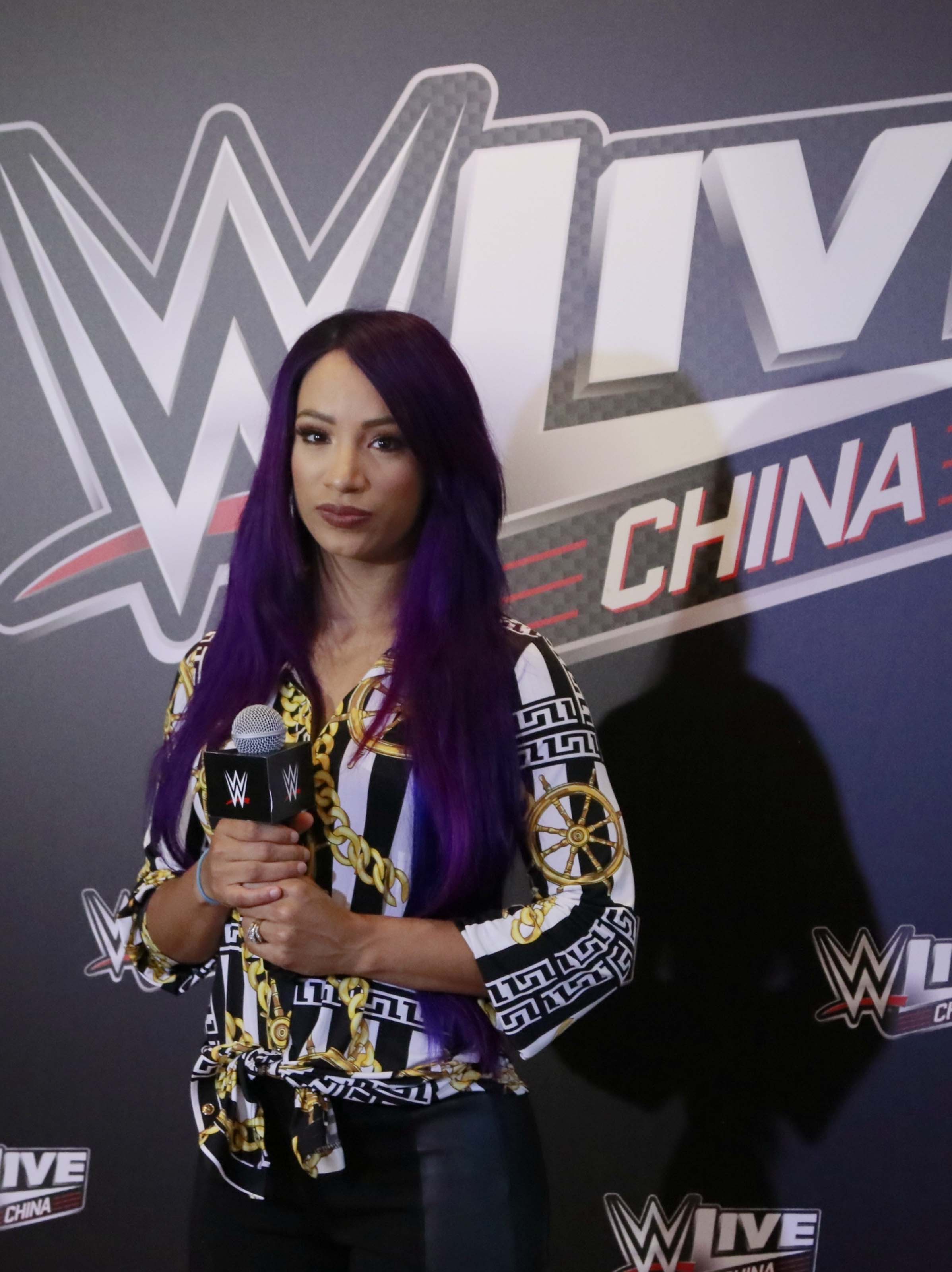 Sasha Banks attends WWE press conference