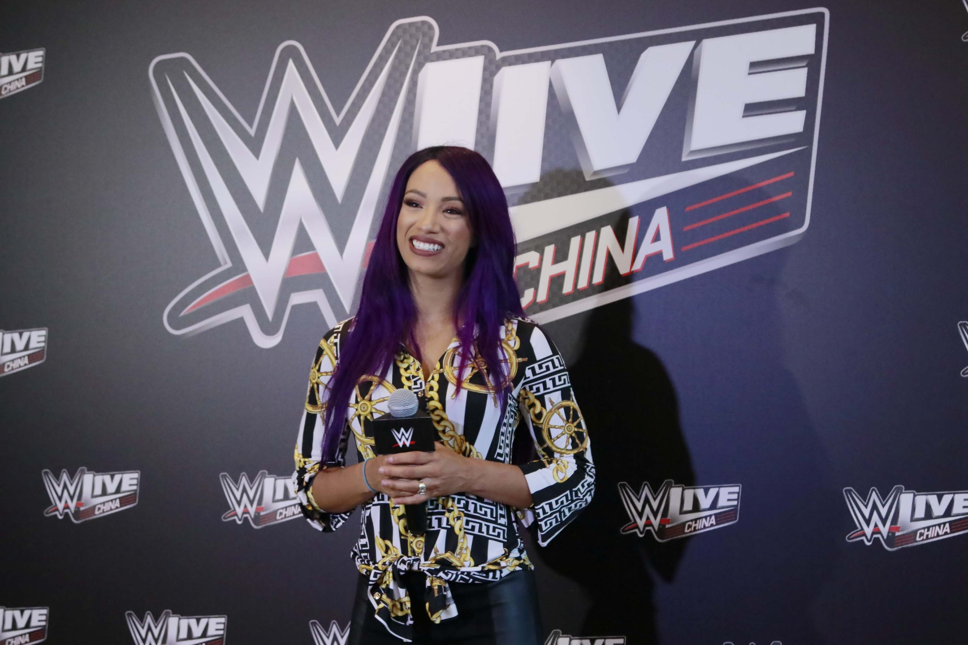 Sasha Banks attends WWE press conference