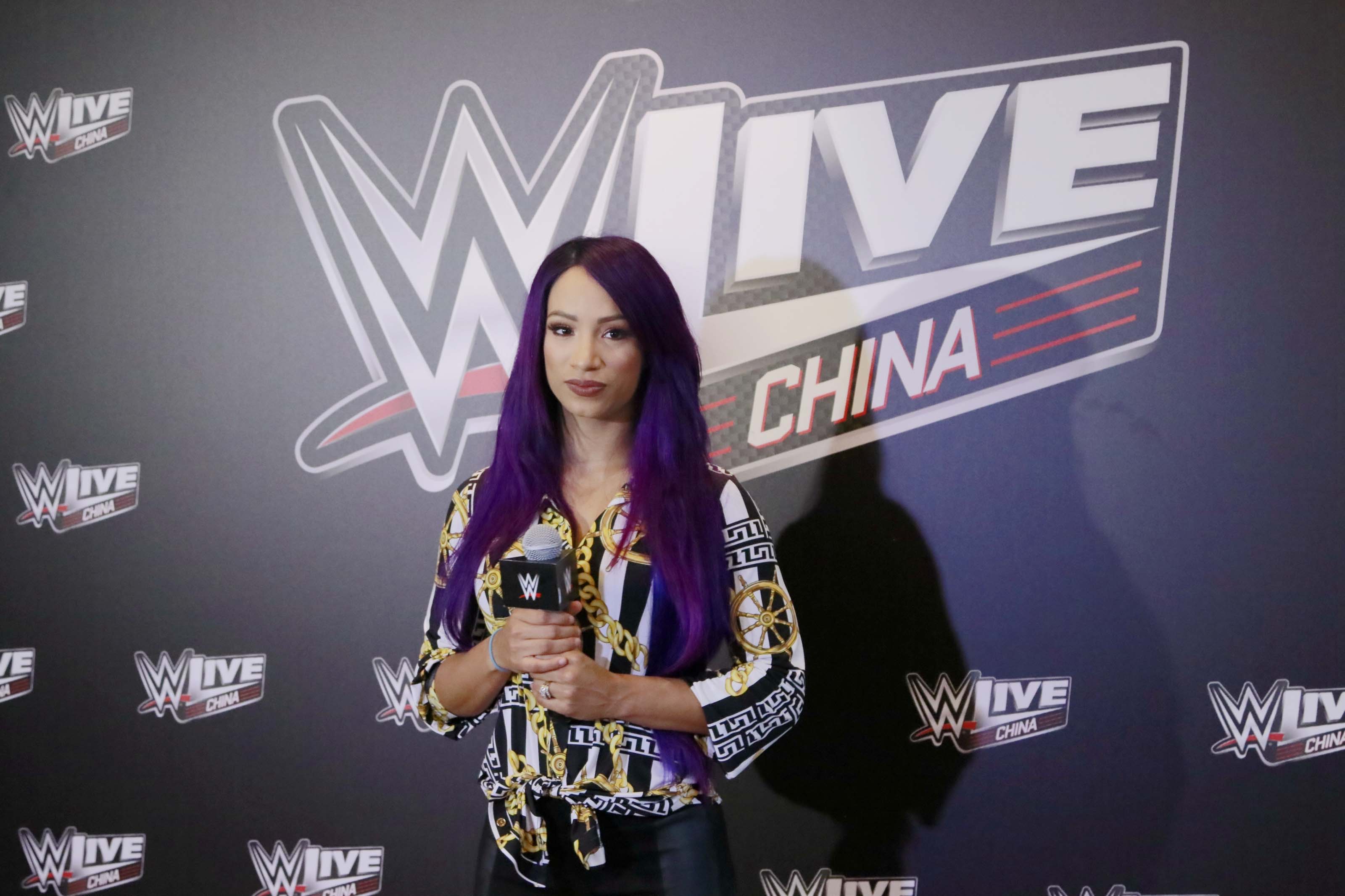 Sasha Banks attends WWE press conference