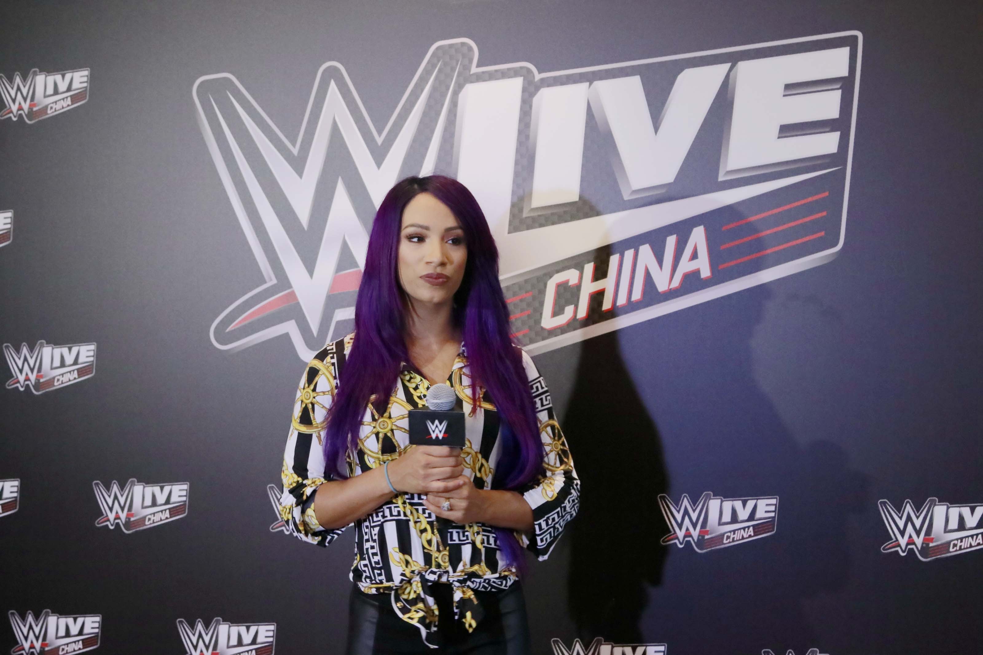 Sasha Banks attends WWE press conference