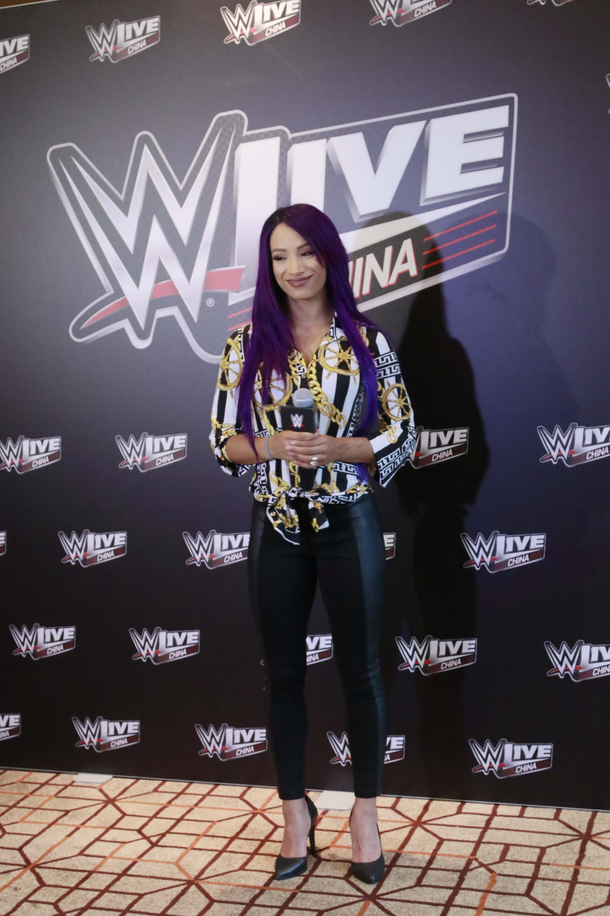 Sasha Banks attends WWE press conference