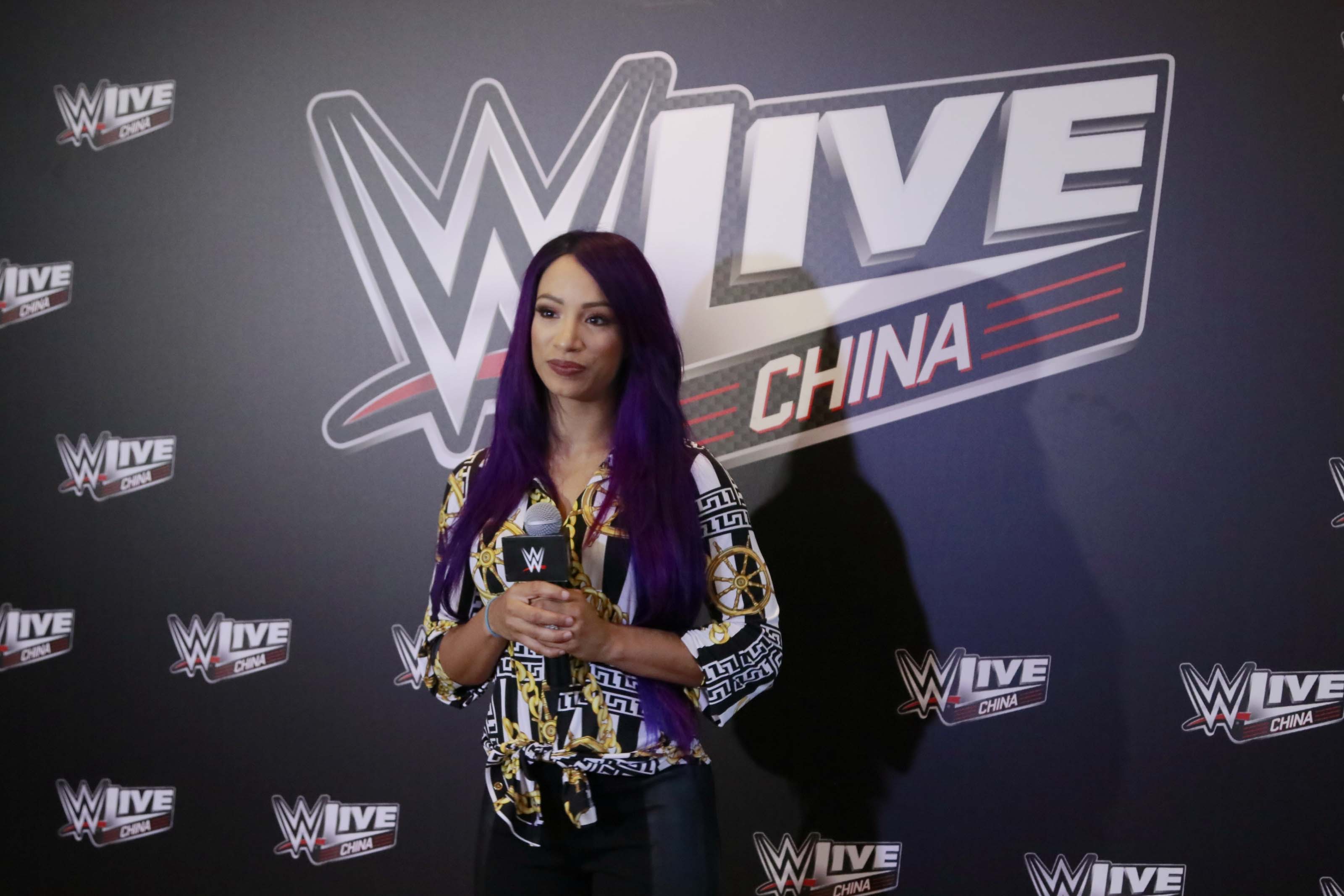 Sasha Banks attends WWE press conference