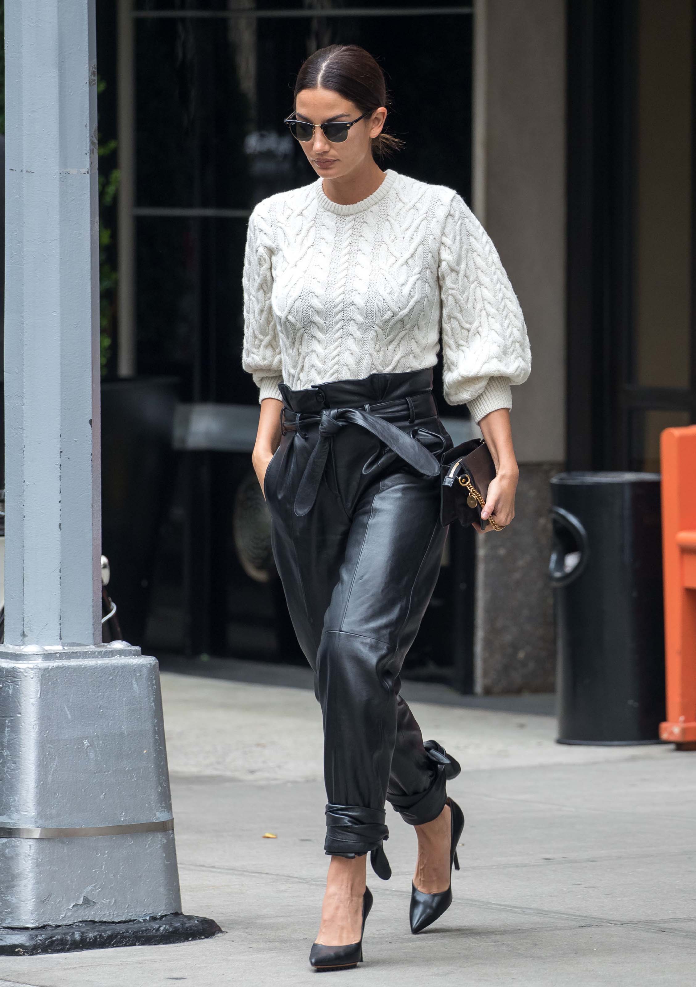 Lily Aldridge is seen in NYC