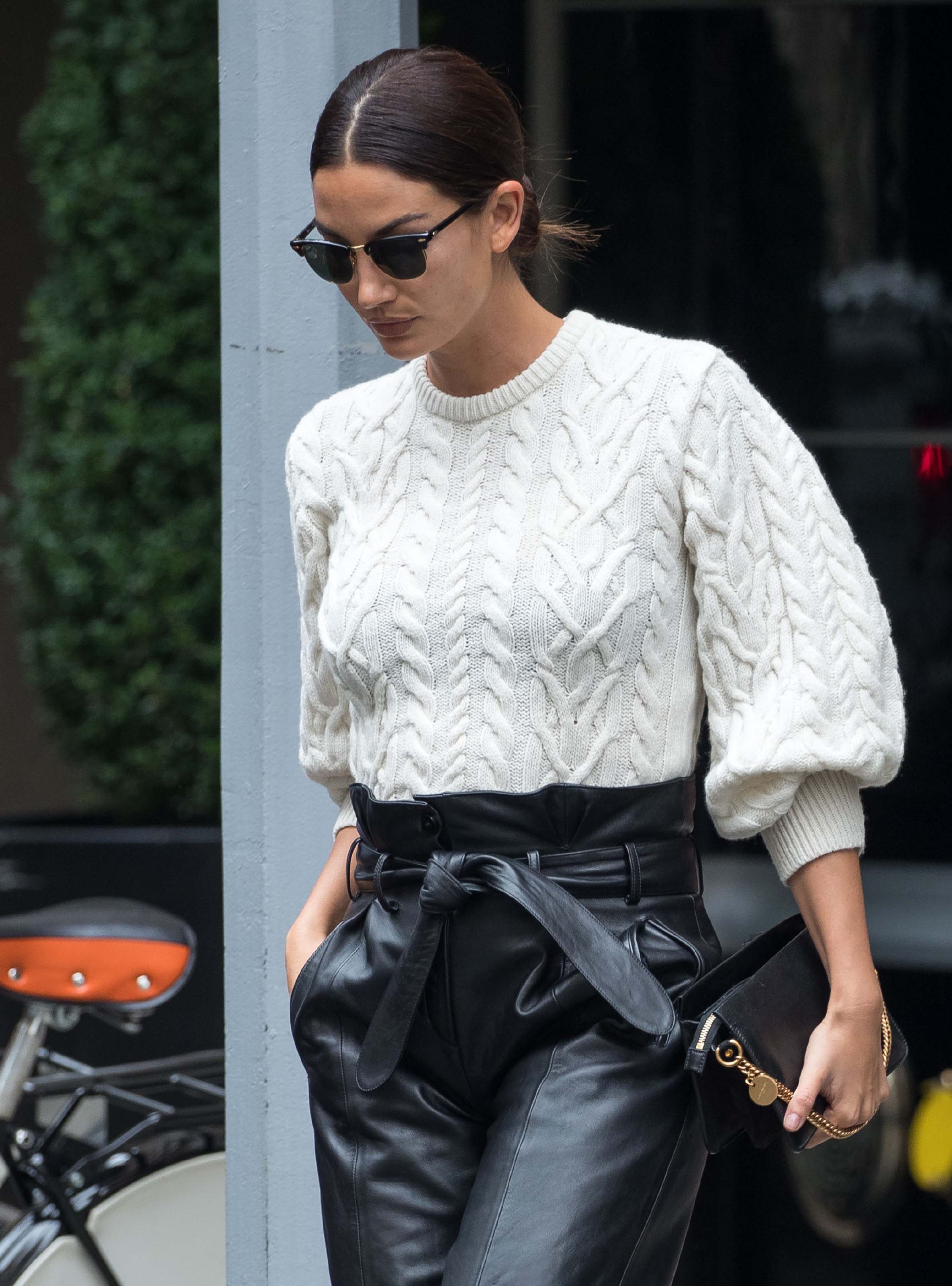 Lily Aldridge is seen in NYC