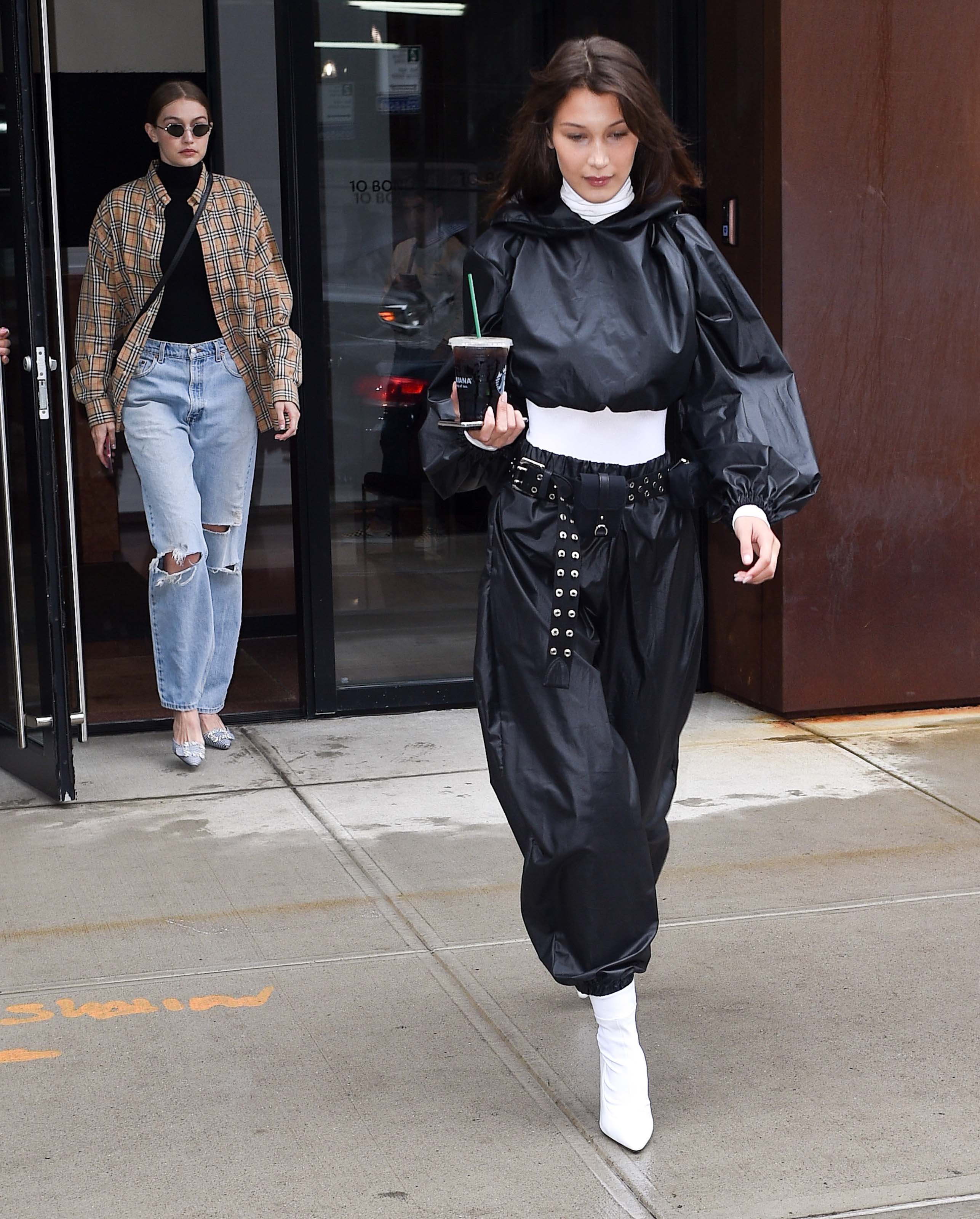 Bella Hadid seen at Gigi’s apartment