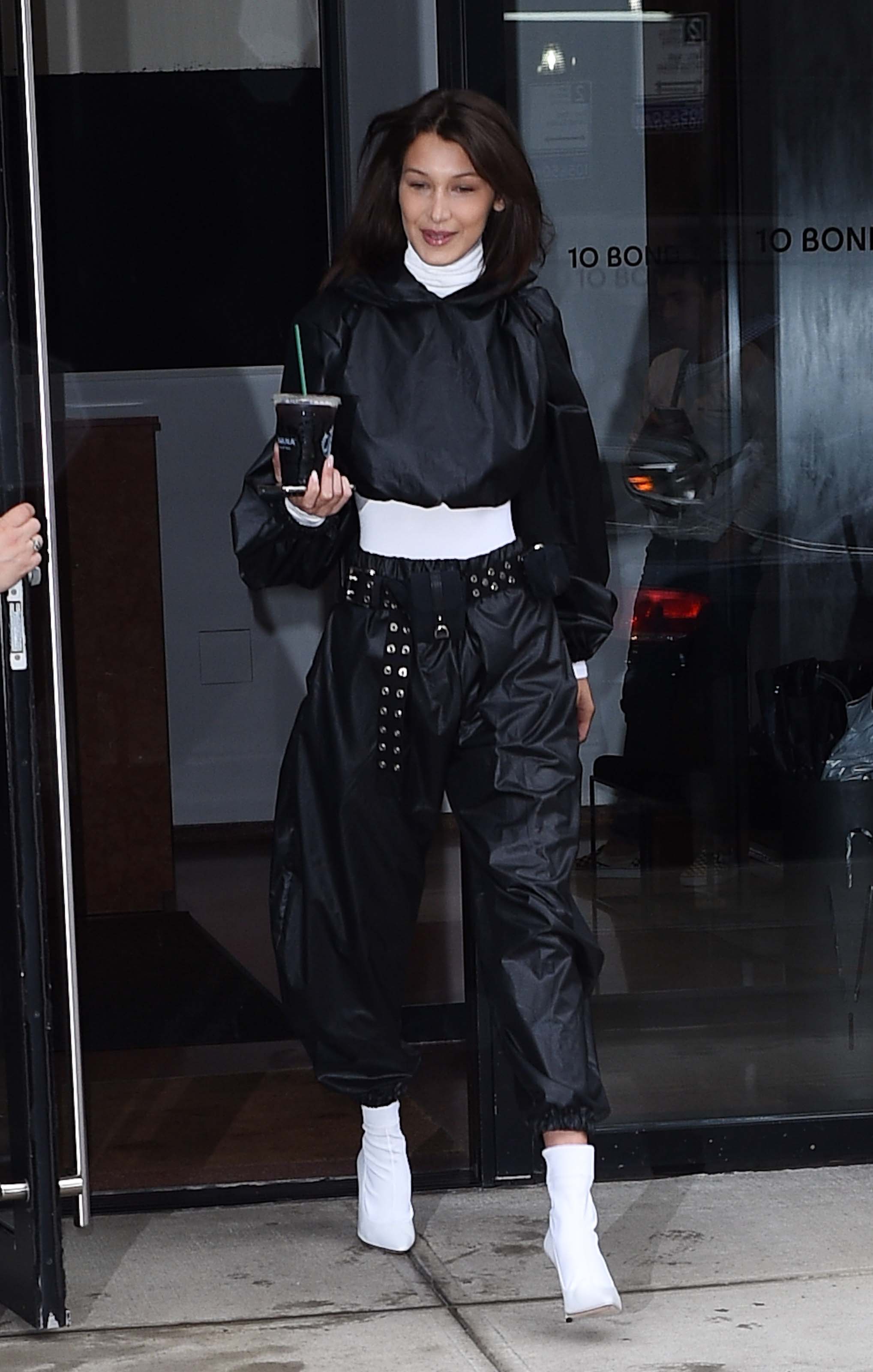 Bella Hadid seen at Gigi’s apartment