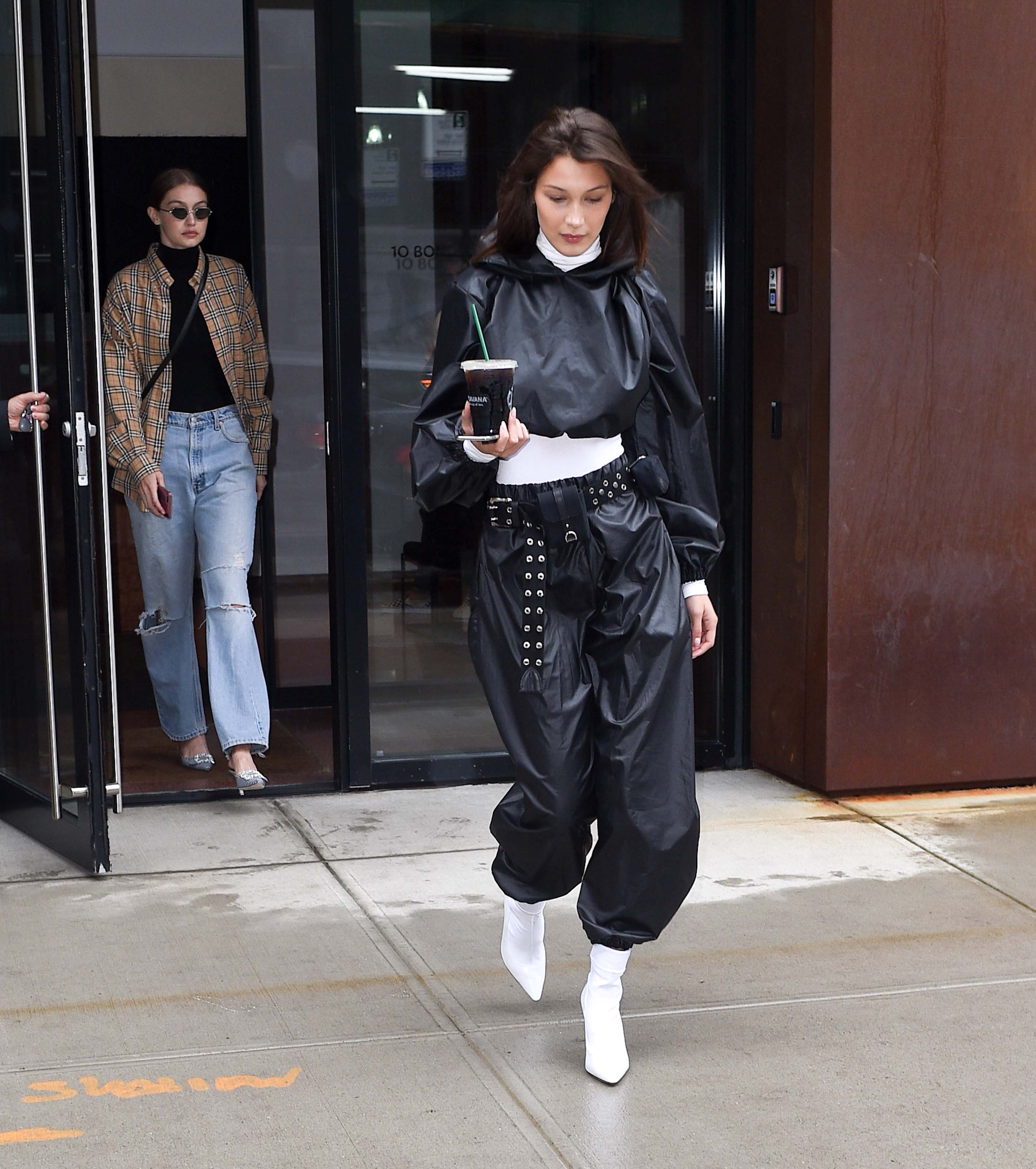 Bella Hadid seen at Gigi’s apartment