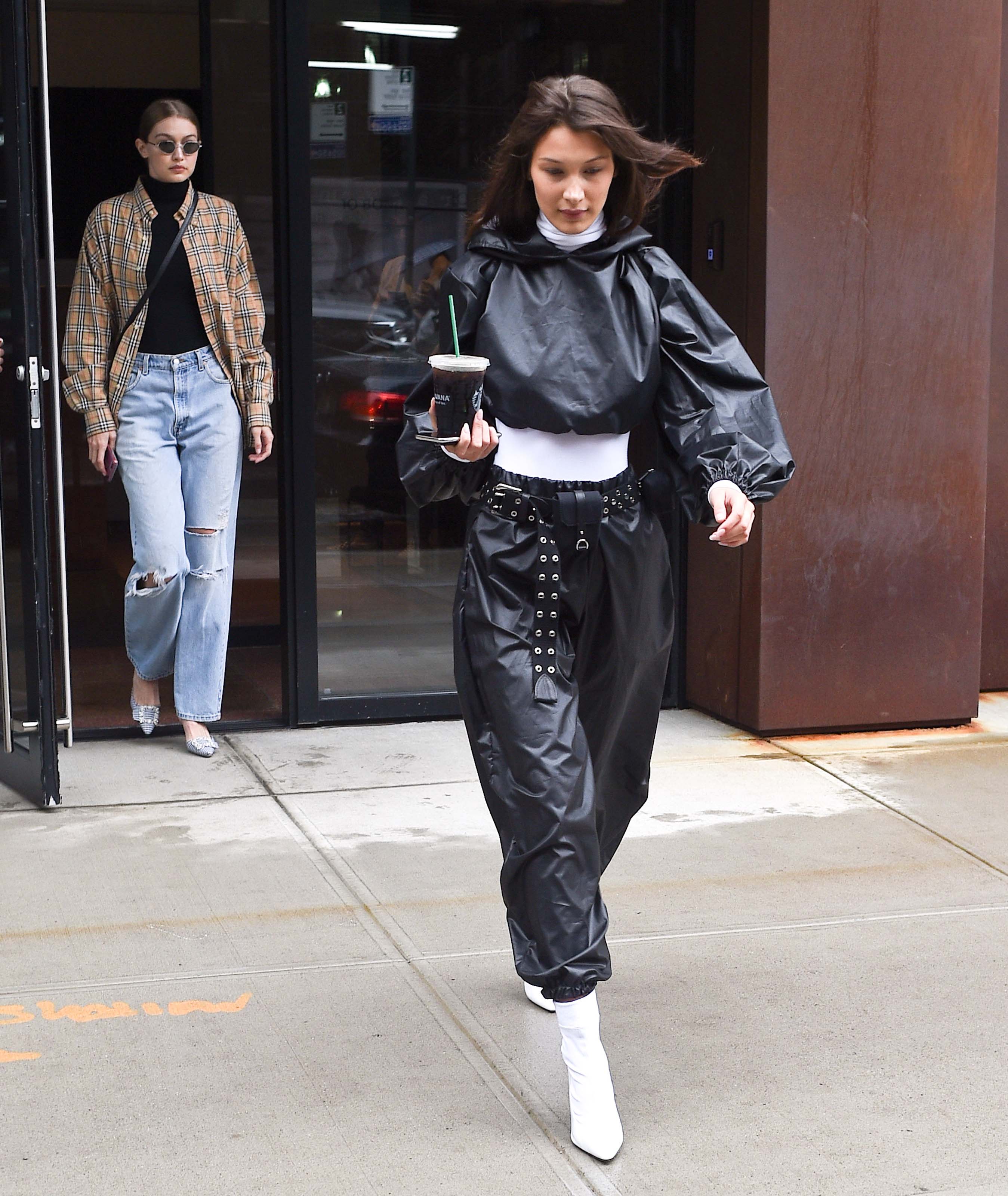 Bella Hadid seen at Gigi’s apartment