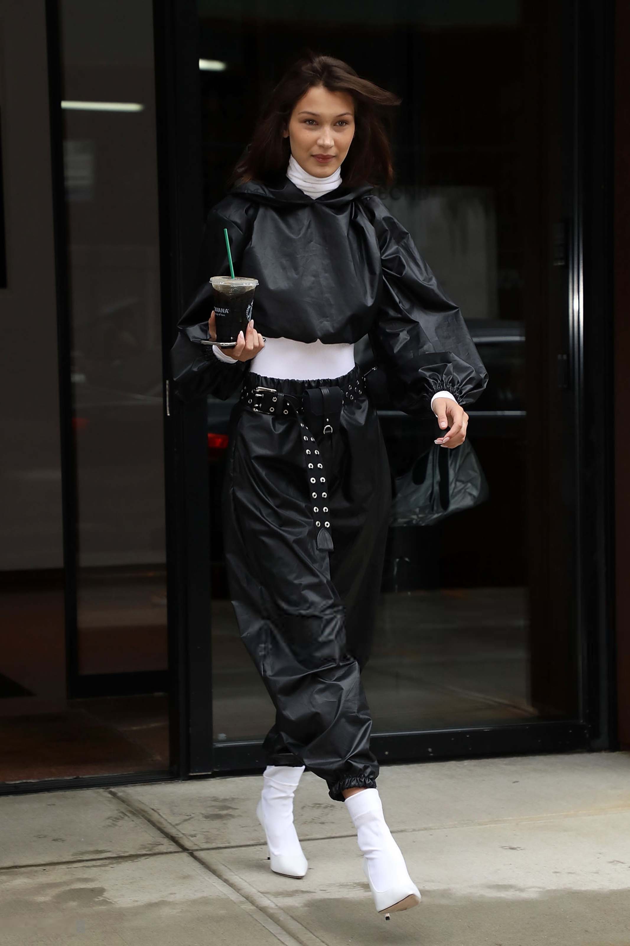 Bella Hadid seen at Gigi’s apartment