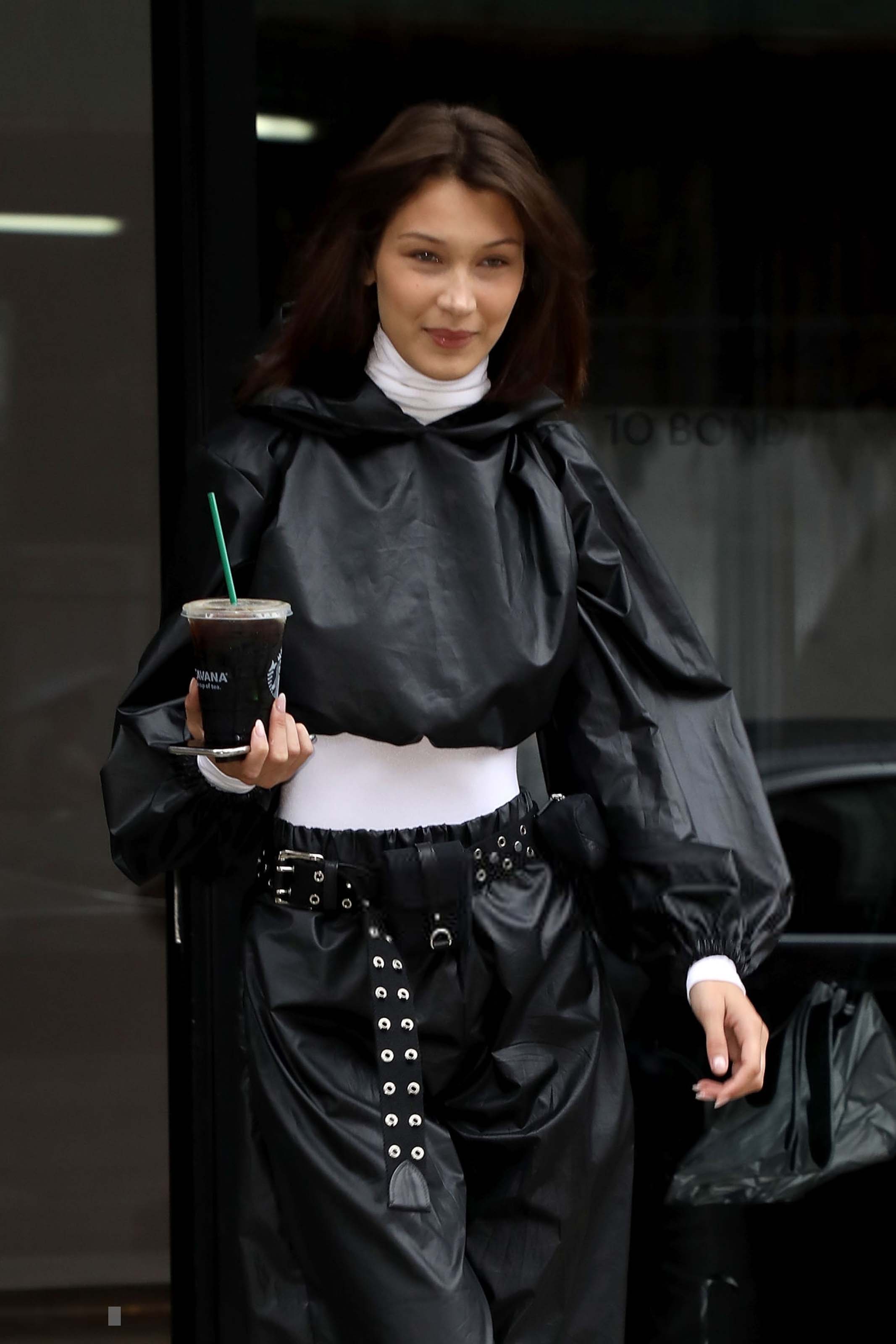 Bella Hadid seen at Gigi’s apartment