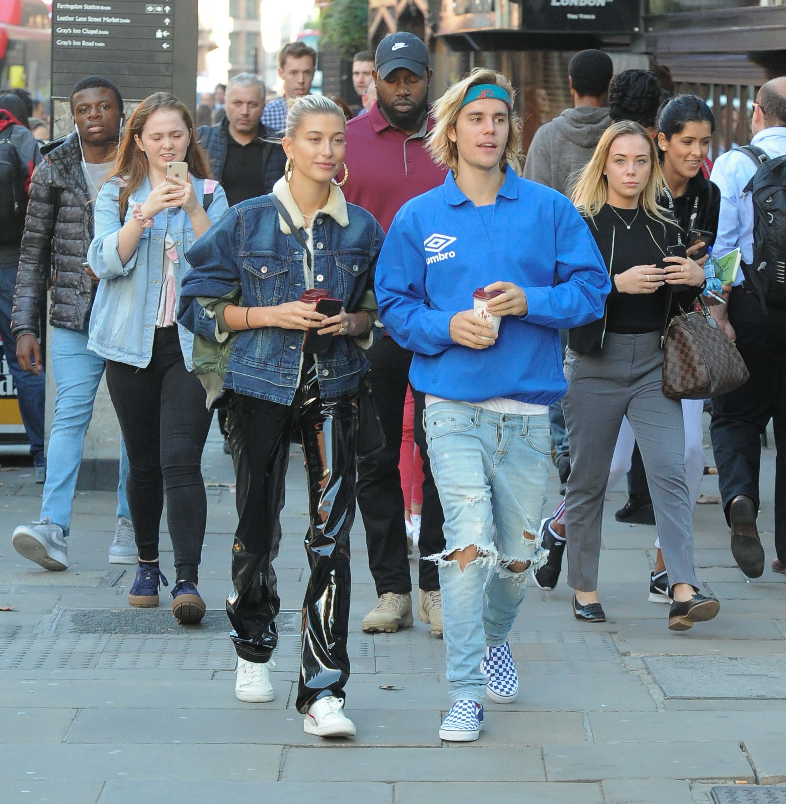 Hailey Baldwin and Justin Bieber out and about