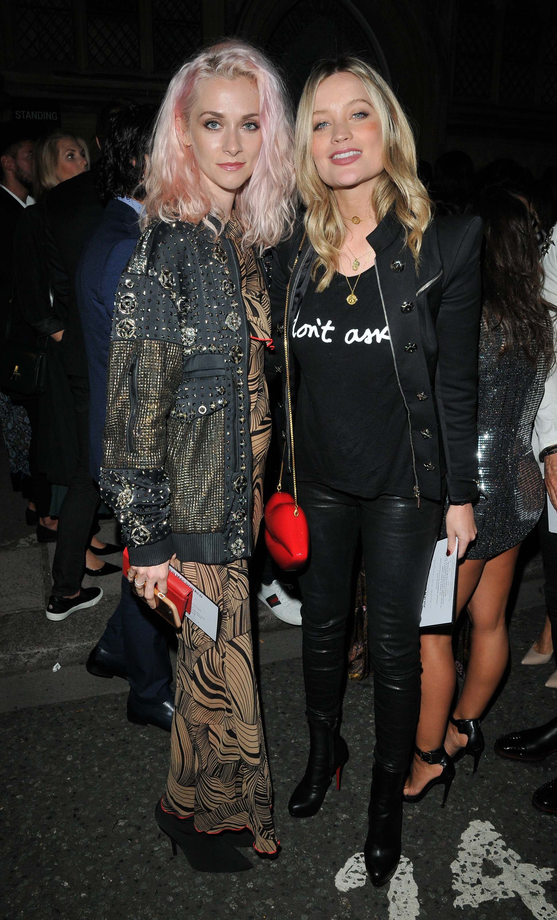 Laura Whitmore attends Julien Macdonald show