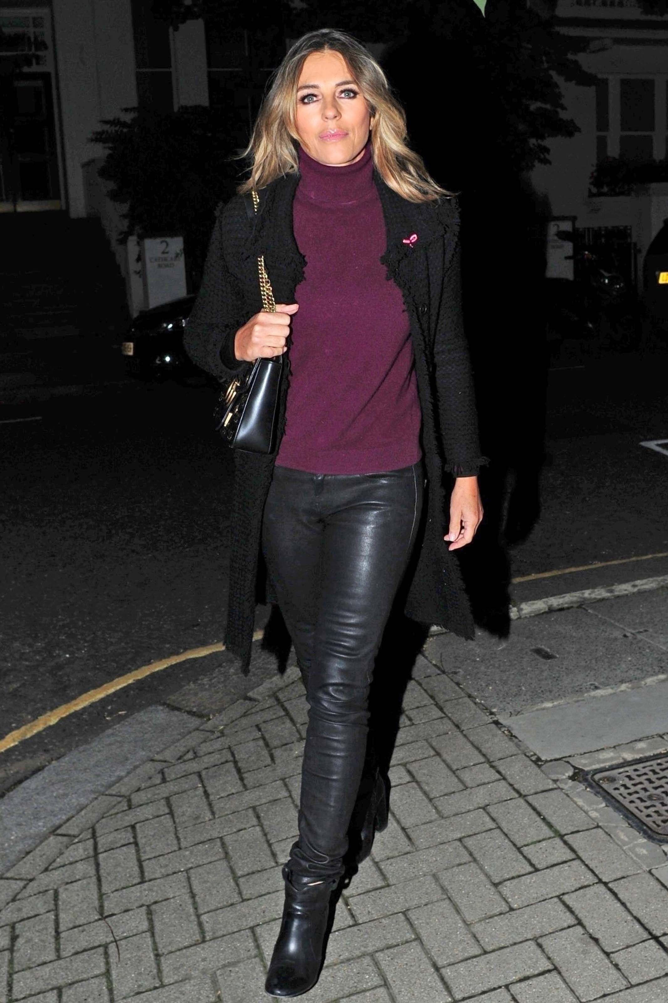 Elizabeth Hurley out in London