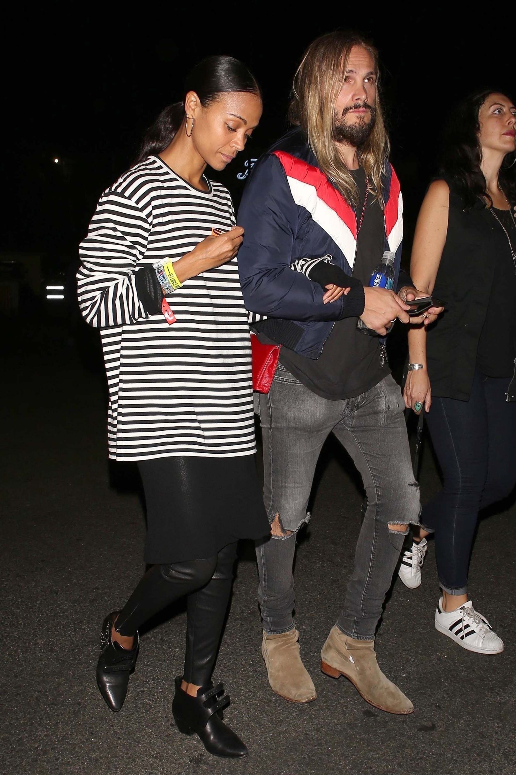 Zoe Saldana arrives at Jay Z and Beyonce’s concert