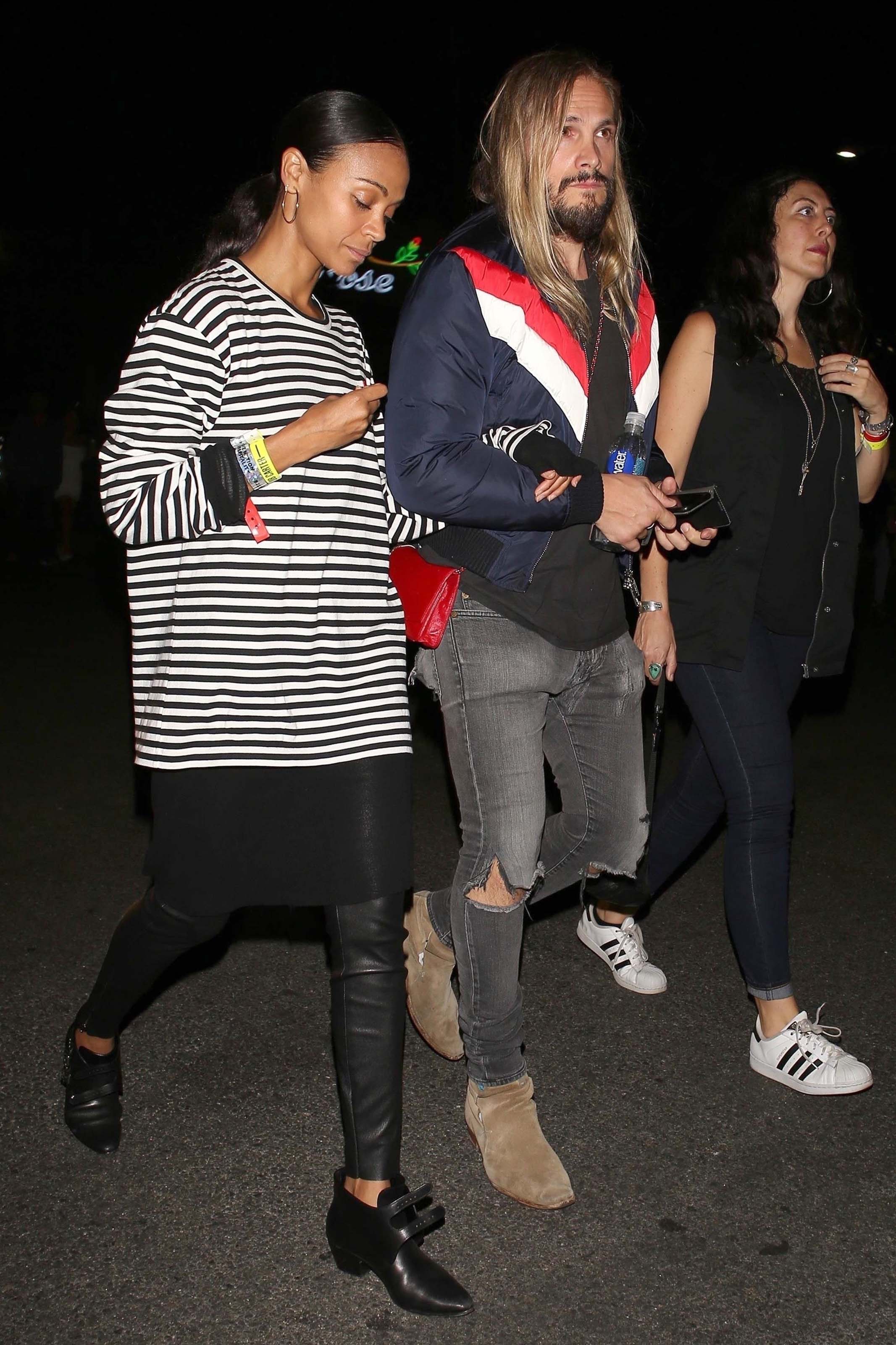 Zoe Saldana arrives at Jay Z and Beyonce’s concert