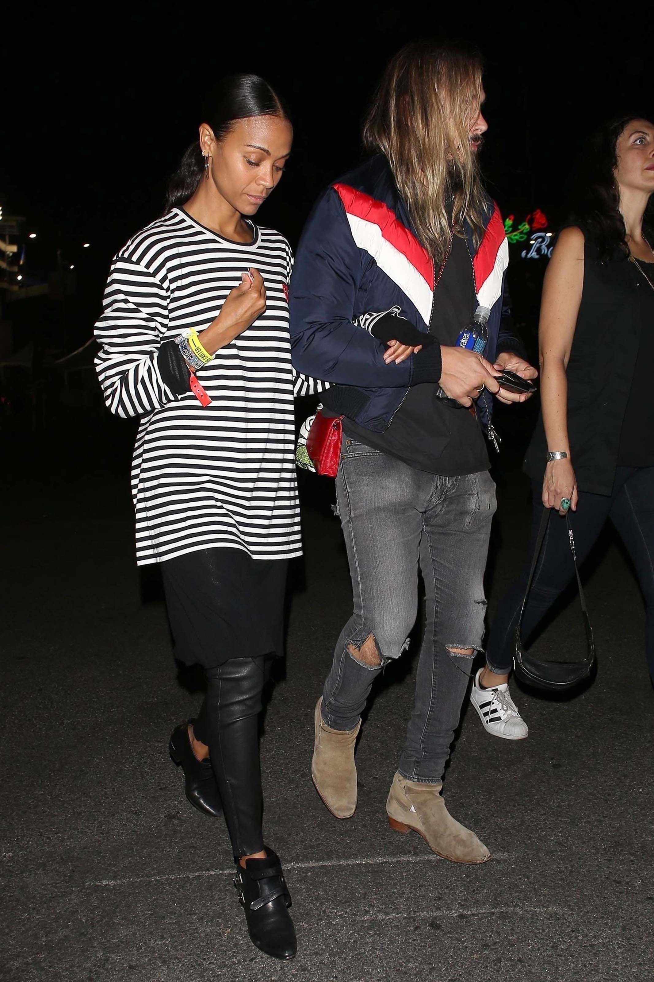 Zoe Saldana arrives at Jay Z and Beyonce’s concert