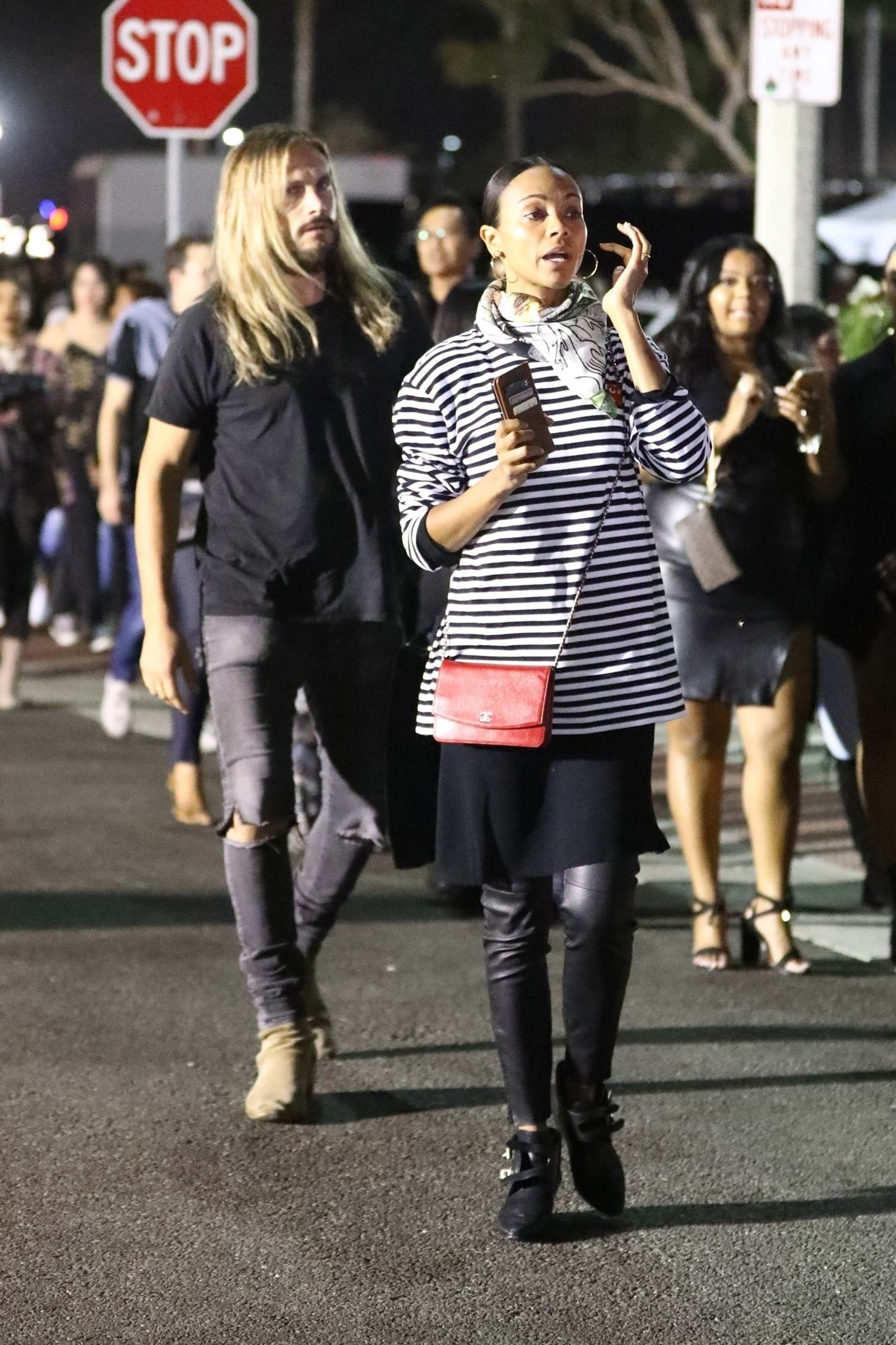 Zoe Saldana arrives at Jay Z and Beyonce’s concert