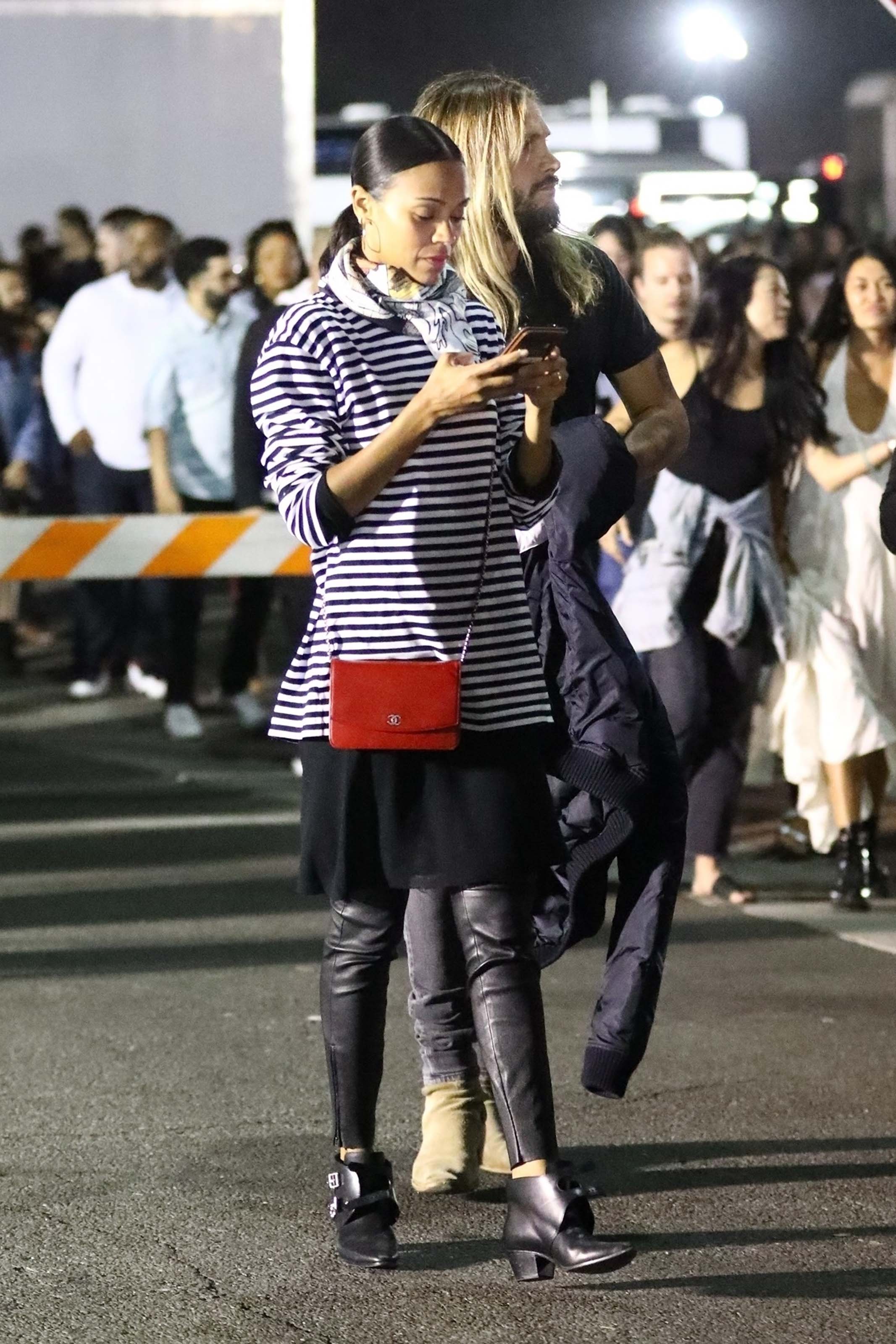 Zoe Saldana arrives at Jay Z and Beyonce’s concert