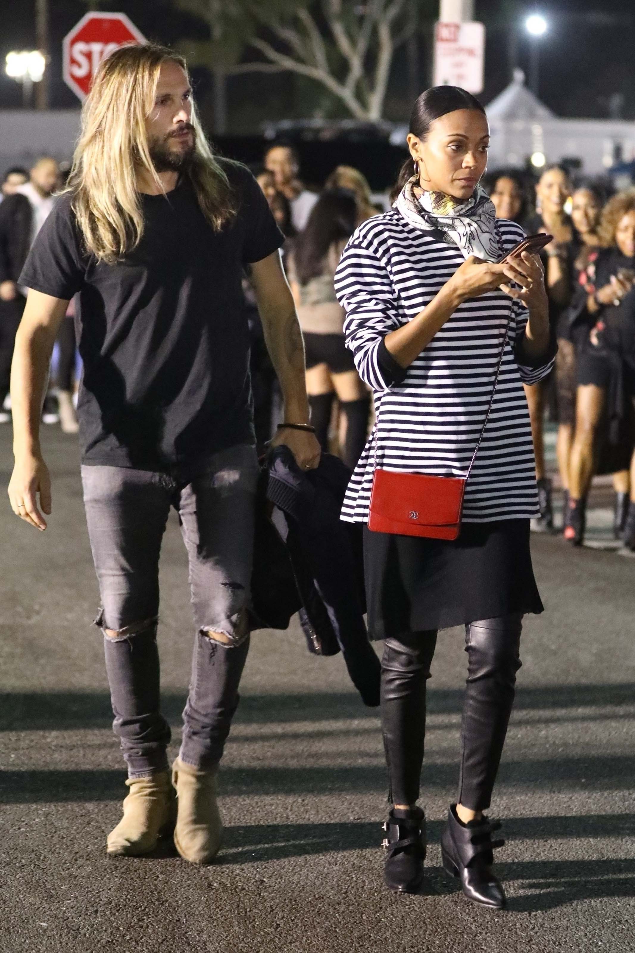 Zoe Saldana arrives at Jay Z and Beyonce’s concert